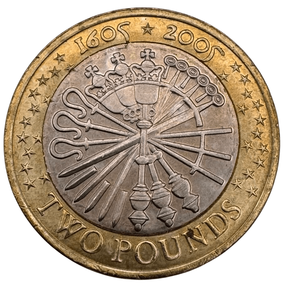 2005 Gunpowder Plot Guy Fawkes Circulated £2 Coin 2005 2005 Gunpowder Plot Guy Fawkes Circulated £2 Coin