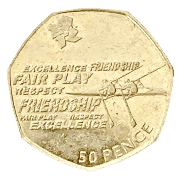 The Official Rowing Olympic Games Circulated Fifty Pence Piece Olympic Games Rowing