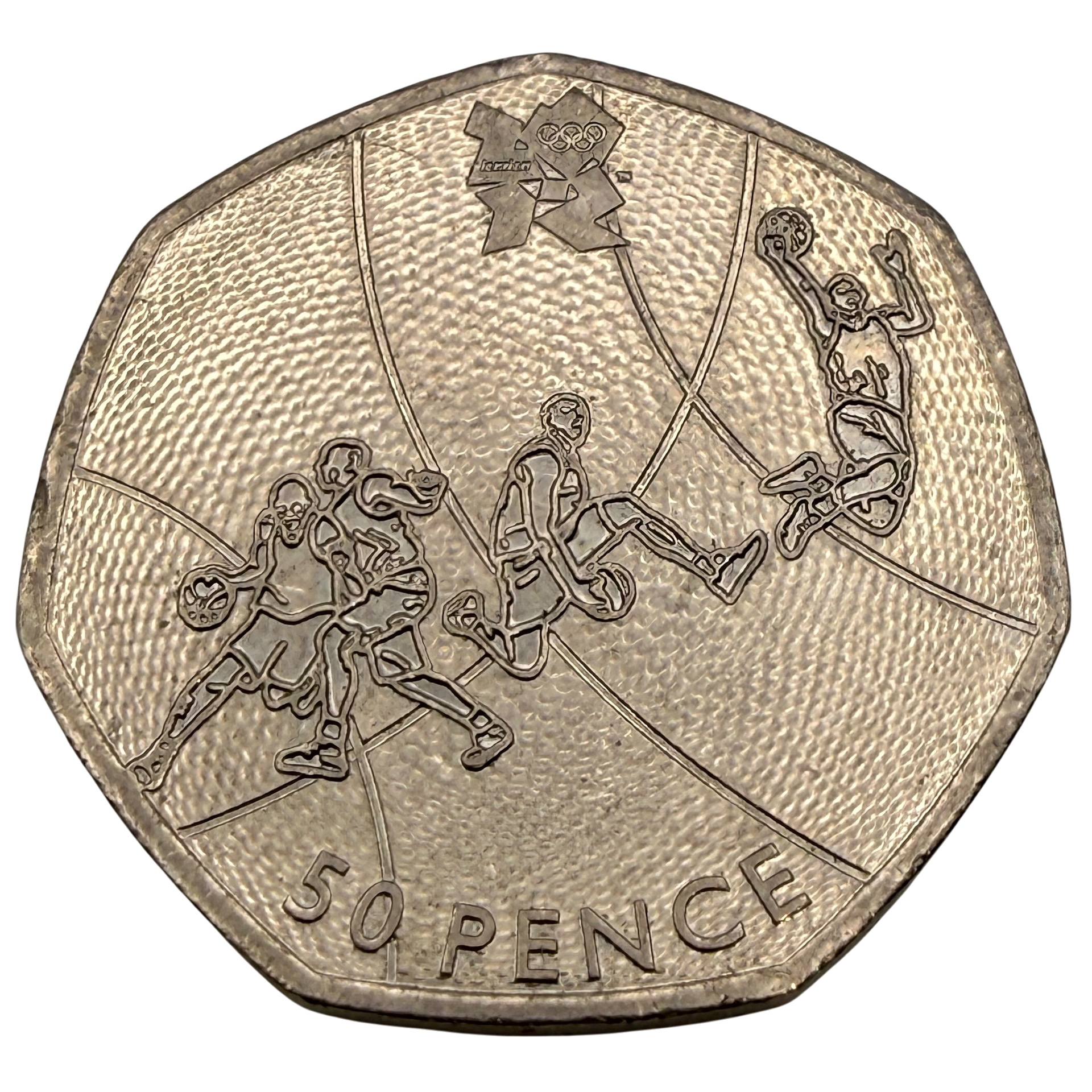 2011 Olympic Games Basketball 50 Pence Piece - Circulated basketball 2011 Olympic Games Basketball 50 Pence Piece - Circulated