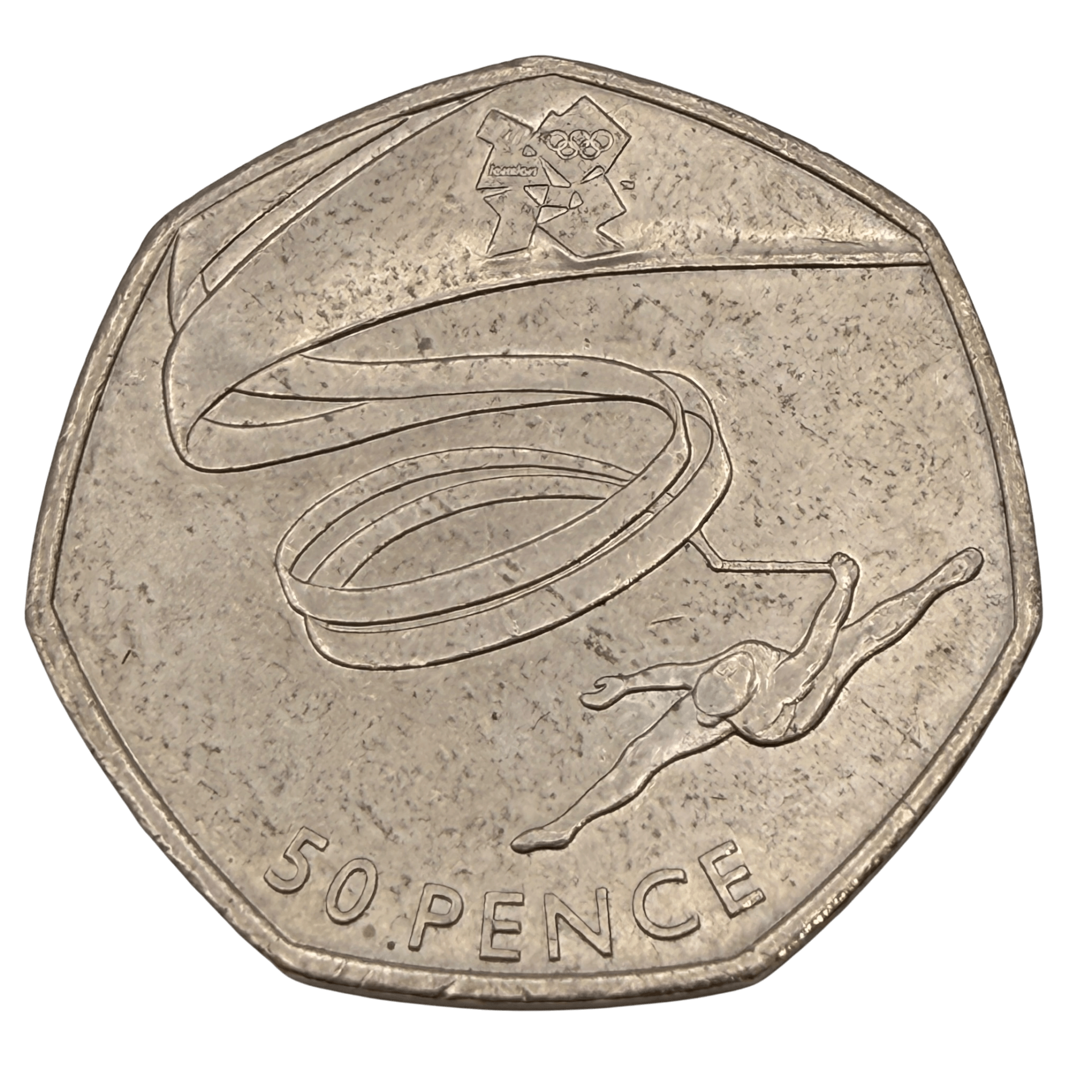 2011 Olympic Games Gymnastics 50 Pence Piece - Circulated gymnastics 2011 Olympic Games Gymnastics 50 Pence Piece - Circulated
