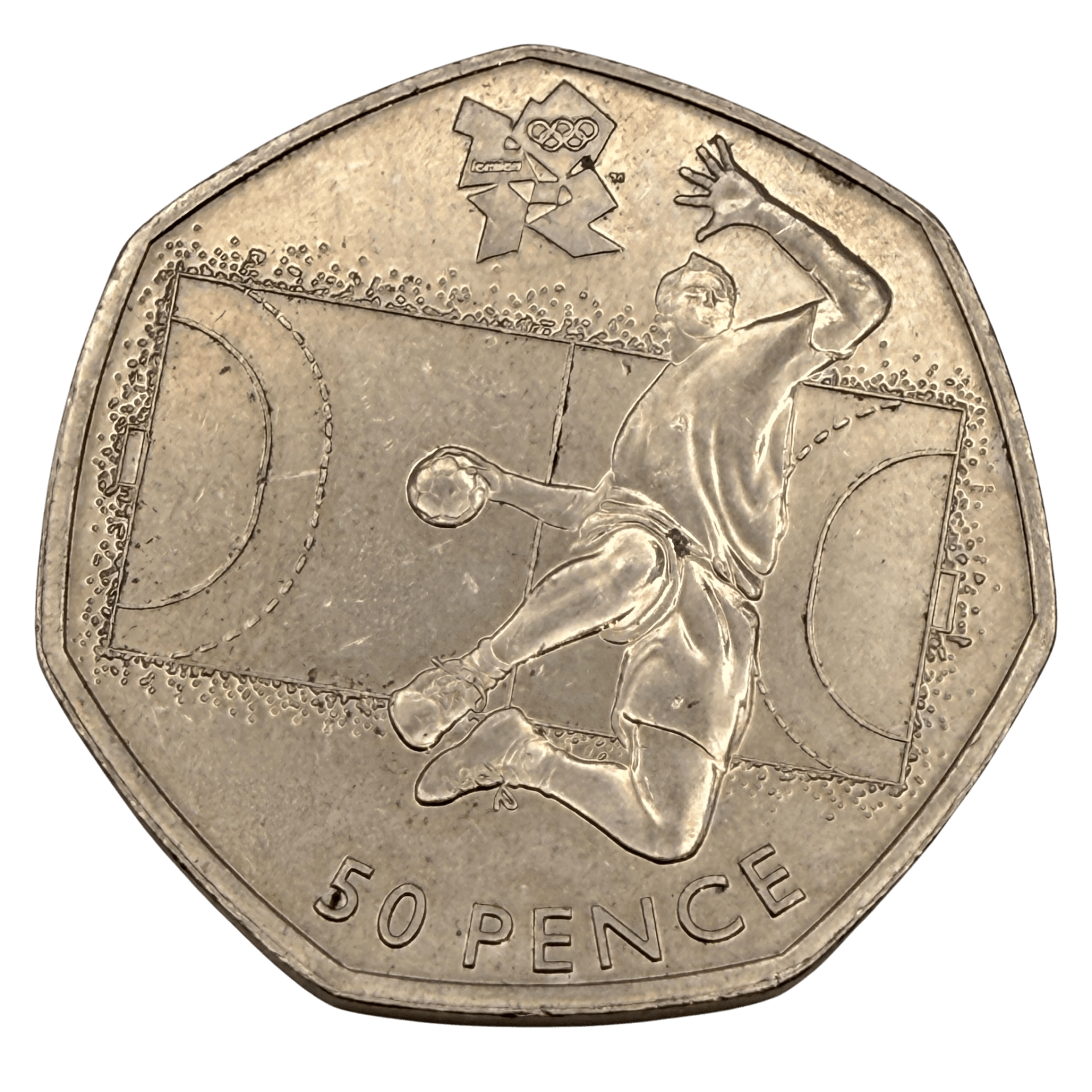 2011 Olympic Games Handball 50 Pence Piece - Circulated handball 2011 Olympic Games Handball 50 Pence Piece - Circulated