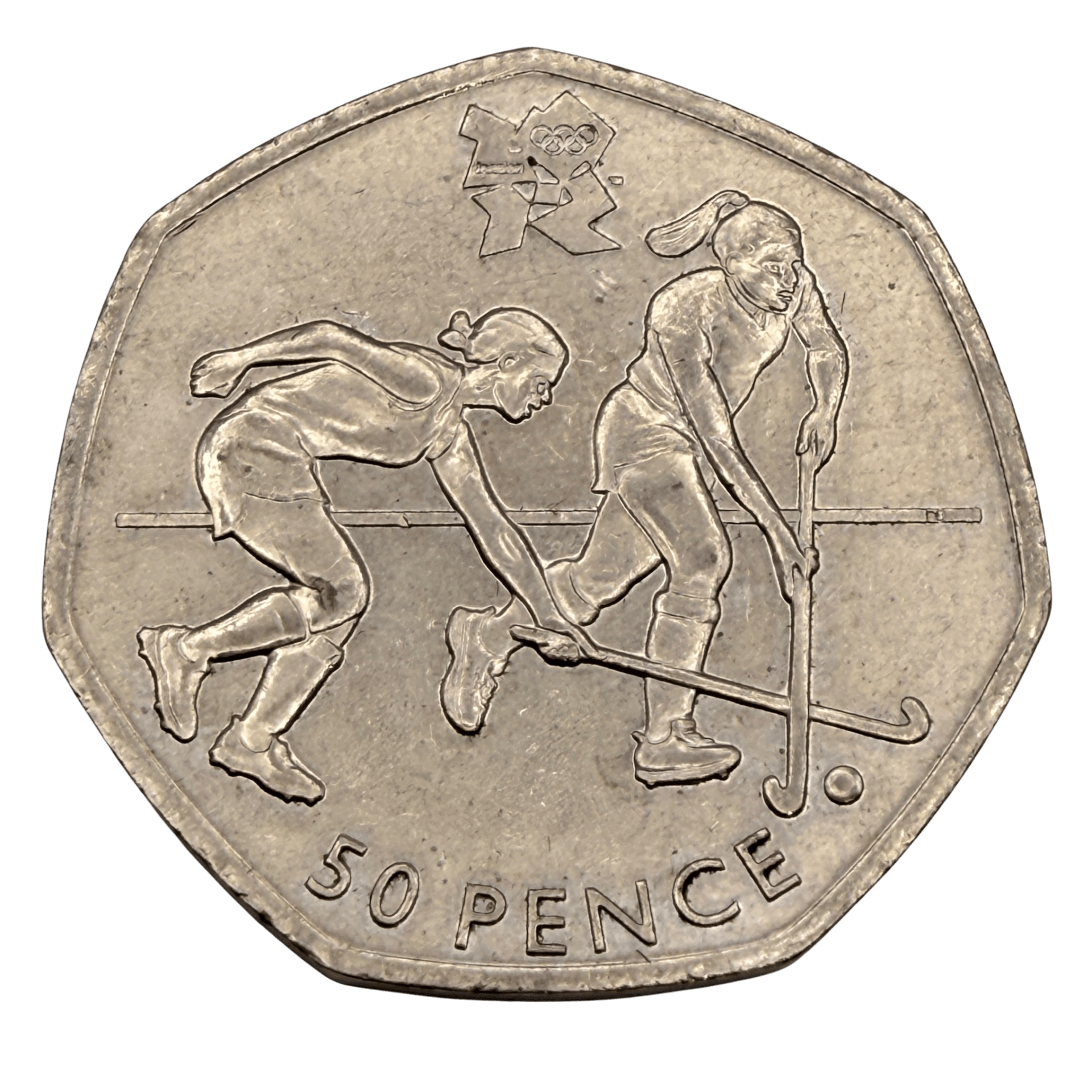 2011 Olympic Games Hockey 50 Pence Piece - Circulated hockey 2011 Olympic Games Hockey 50 Pence Piece - Circulated