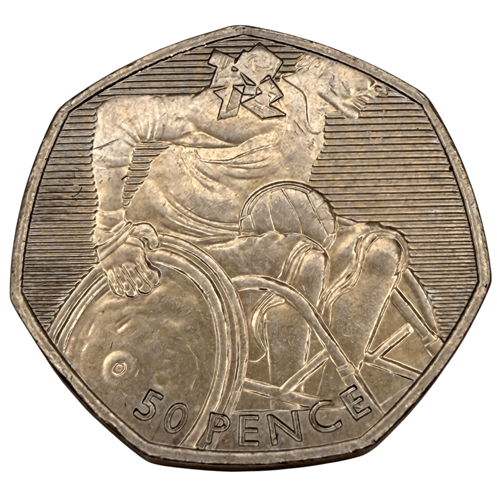2011 Olympic Games Wheelchair Rugby 50 Pence Piece - Circulated wheelchair 2011 Olympic Games Wheelchair Rugby 50 Pence Piece - Circulated