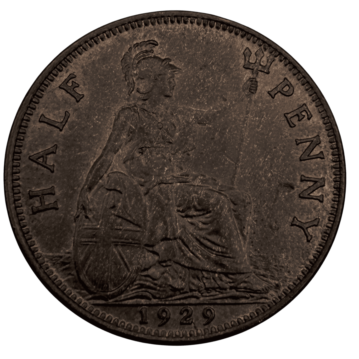 George V Halfpenny 1929 Almost Uncirculated S.4058 George V Halfpenny 1929 Almost Uncirculated S.4058