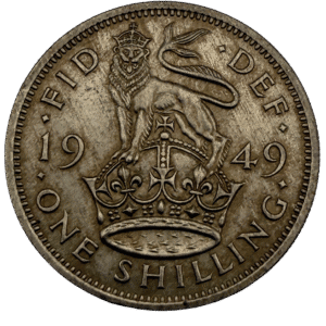 1949 George VI English Shilling S.4108 Brilliant Uncirculated GEM
