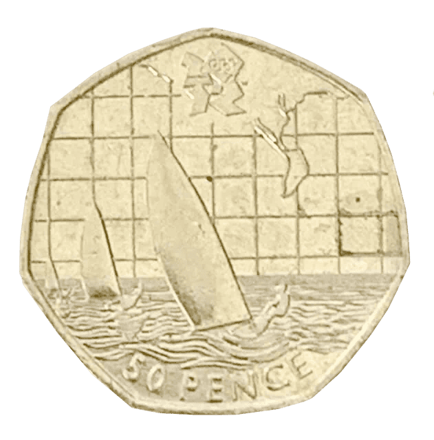 The Official Sailing Olympic Games Circulated Fifty Pence Piece Olympic Games sailing