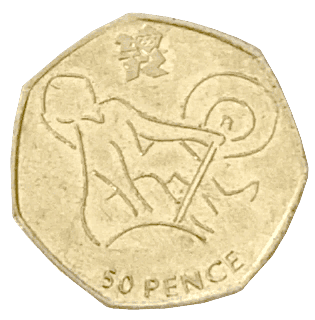 The Official Weightlifting Olympic Games Circulated Fifty Pence Piece olympic games The Official Weightlifting Olympic Games Circulated Fifty Pence Piece