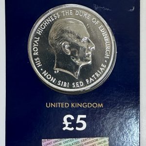 HIS ROYAL HIGHNESS THE DUKE OF EDINBURGH BRILLIANT UNCIRCULATED £5 COIN - £12