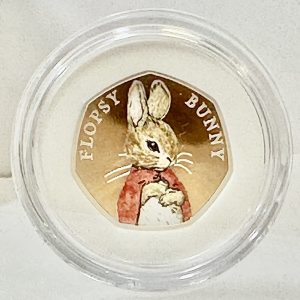 FLOPSY BUNNY 2018 UK 50P SILVER PROOF COIN