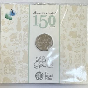 BEATRIX POTTER 150 YEARS 2016 BU FIFTY PENCE IN BLISTER PACK - £10