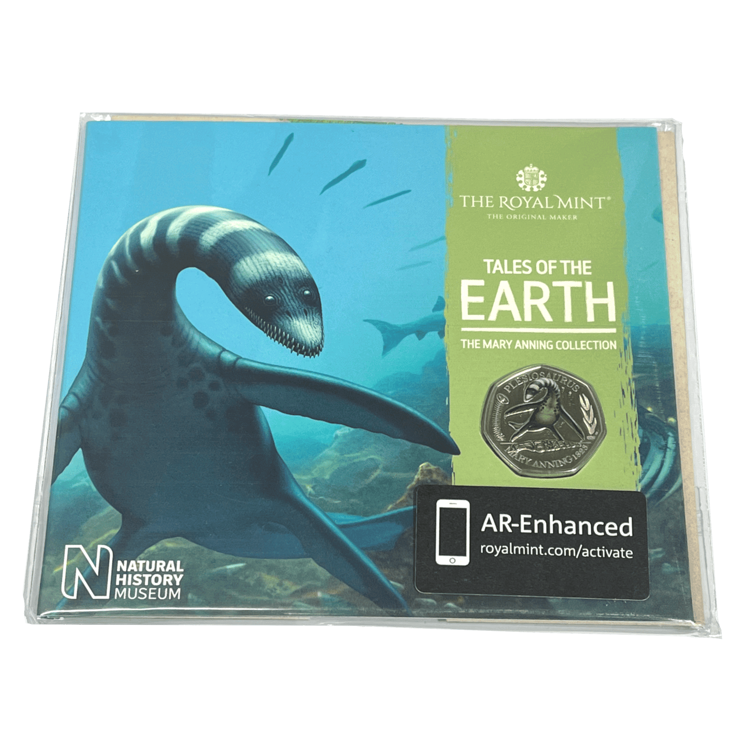 Tales of the Earth Plesiosaurus 2021 50p Brilliant Uncirculated Coloured in Blister Pack Plesiosaurus Tales of the Earth Plesiosaurus 2021 50p