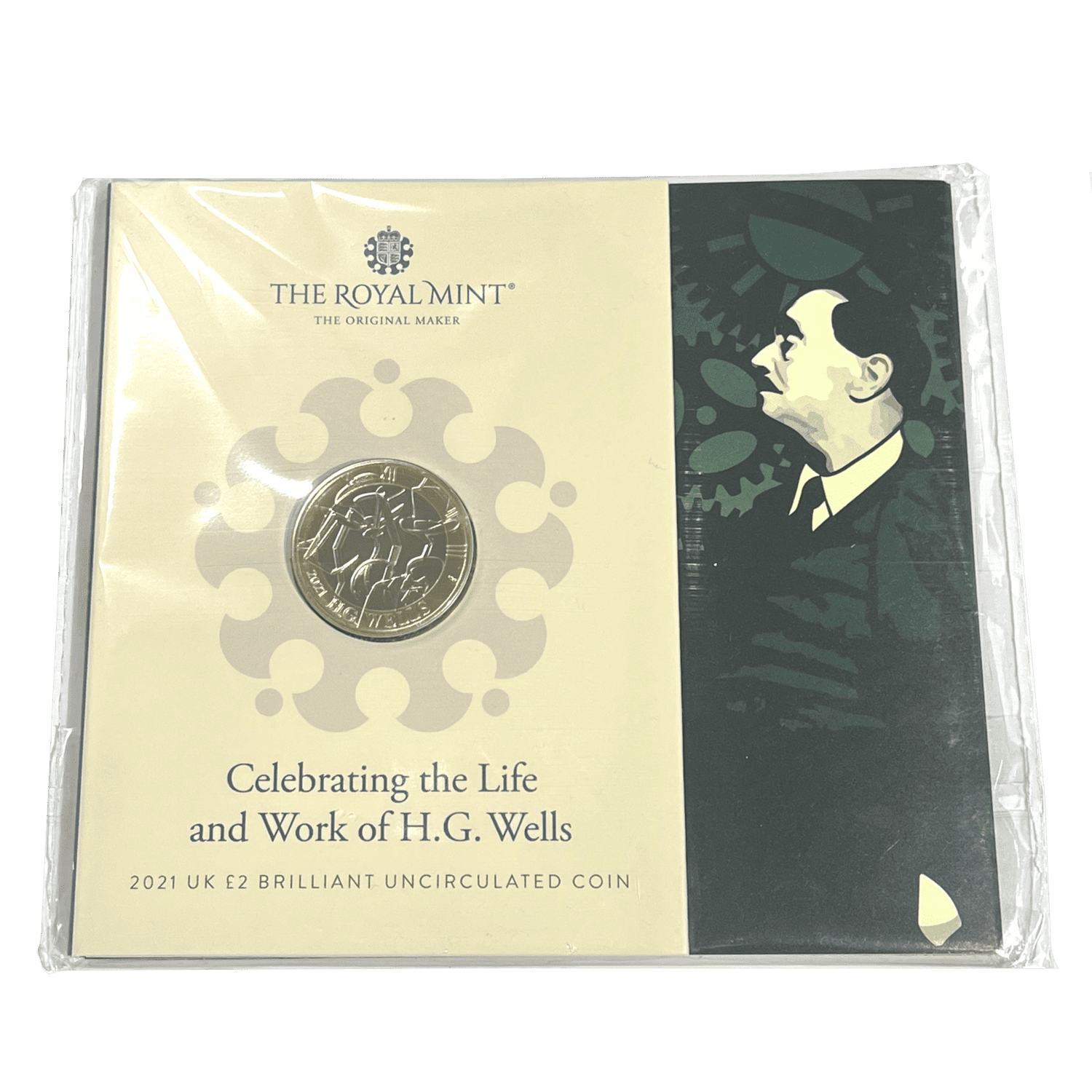 Celebrating the Life and Work of H.G. Wells 2021 £2 Brilliant Uncirculated in Blister Pack £2 H.G. Wells 2021 £2