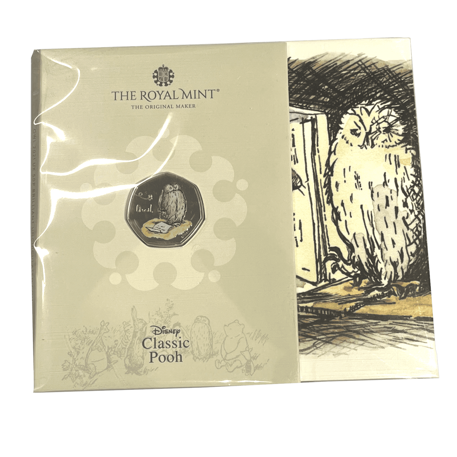 Owl Winnie the Pooh 2021 50p Brilliant Uncirculated and Coloured in Blister Pack owl Owl Winnie the Pooh 2021 50p
