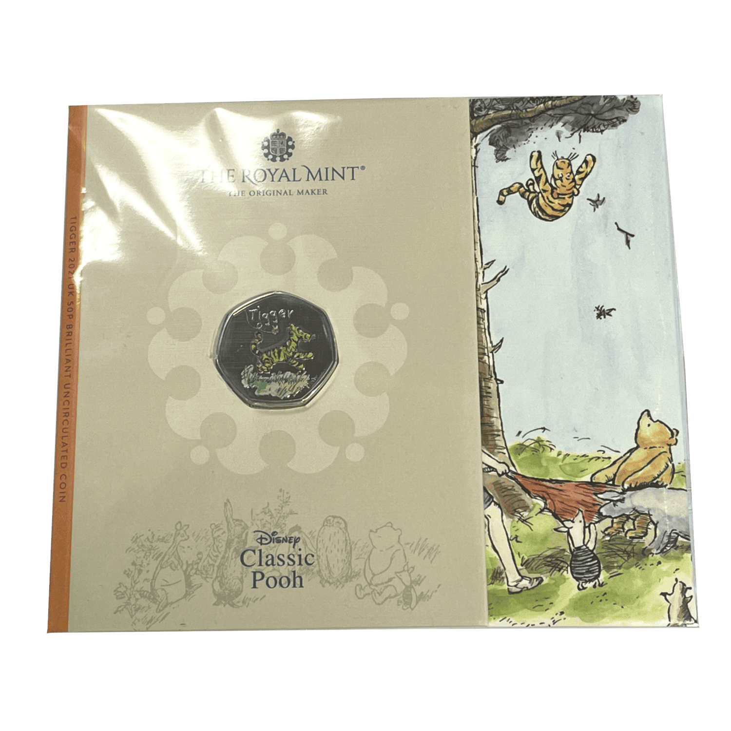 Tigger 2021 50p Brilliant Uncirculated and Coloured in Presentation Pack tigger Tigger 2021 50p