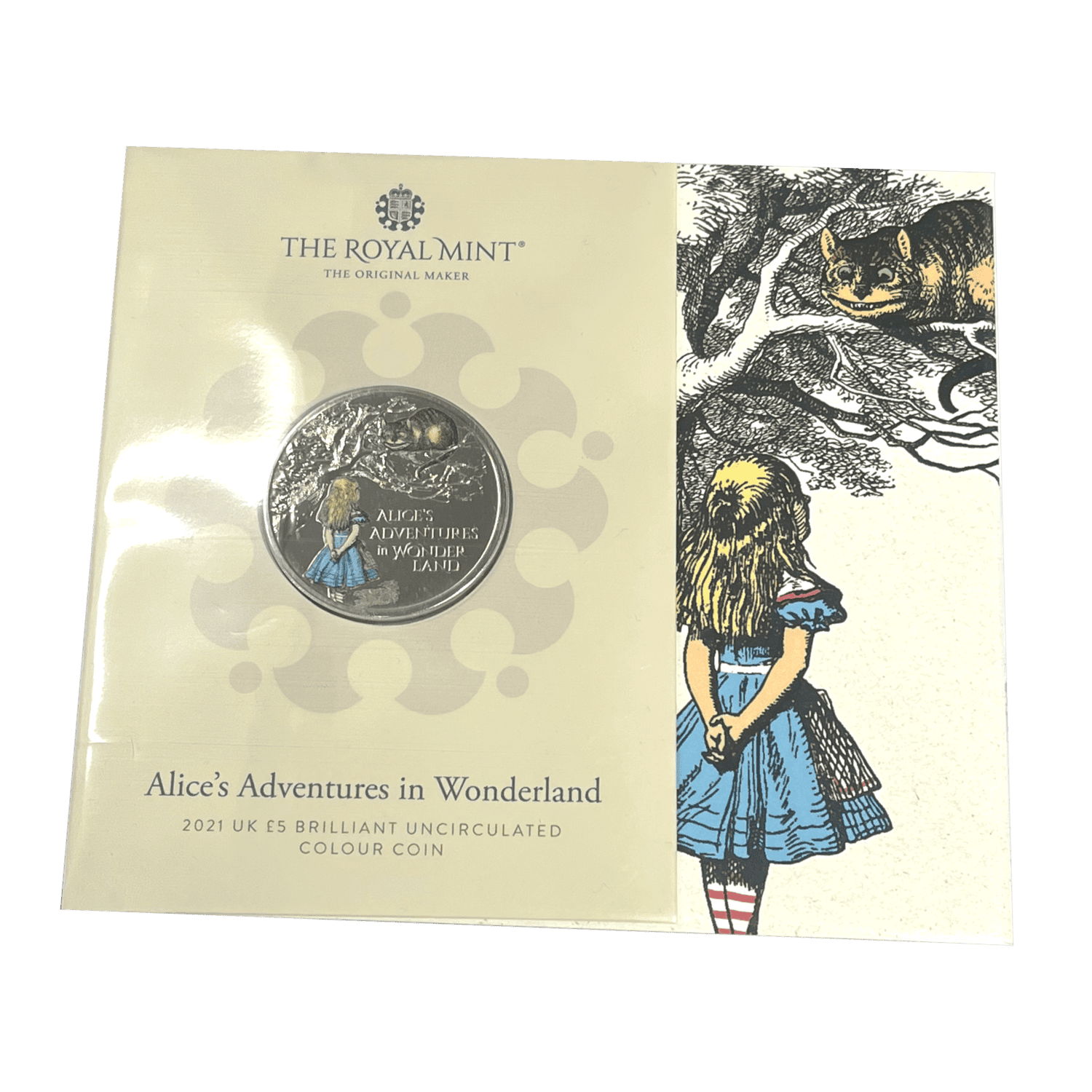 Alice's Adventures in Wonderland 2021 £5 Brilliant Uncirculated Colour in Presentation Pack alice's adventures in wonderland Alice's Adventures in Wonderland 2021 £5