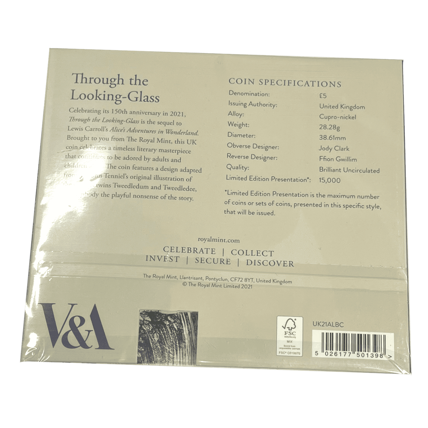 Through the Looking-Glass 2021 £5 Brilliant Uncirculated Colour in Presentation Pack through the looking-glass Through the Looking-Glass 2021 £5