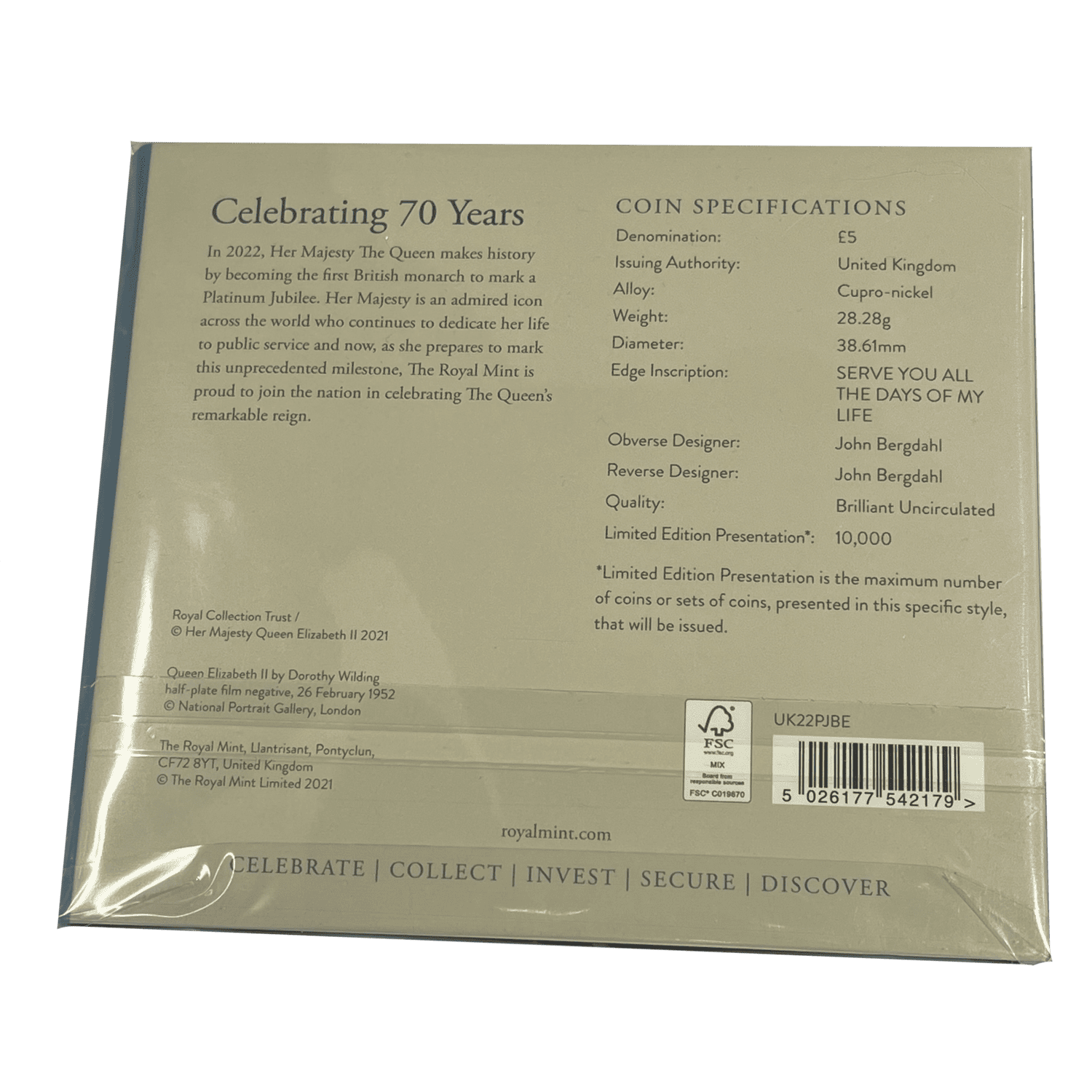 The Platinum Jubilee 2022 £5 Brilliant Uncirculated in Presentation Pack With Exclusive Picture Cards Celebrating 70 Years the platinum jubilee The Platinum Jubilee 2022 £5 Brilliant Uncirculated in Presentation Pack With Exclusive Picture Cards Celebrating 70 Years - Image 2