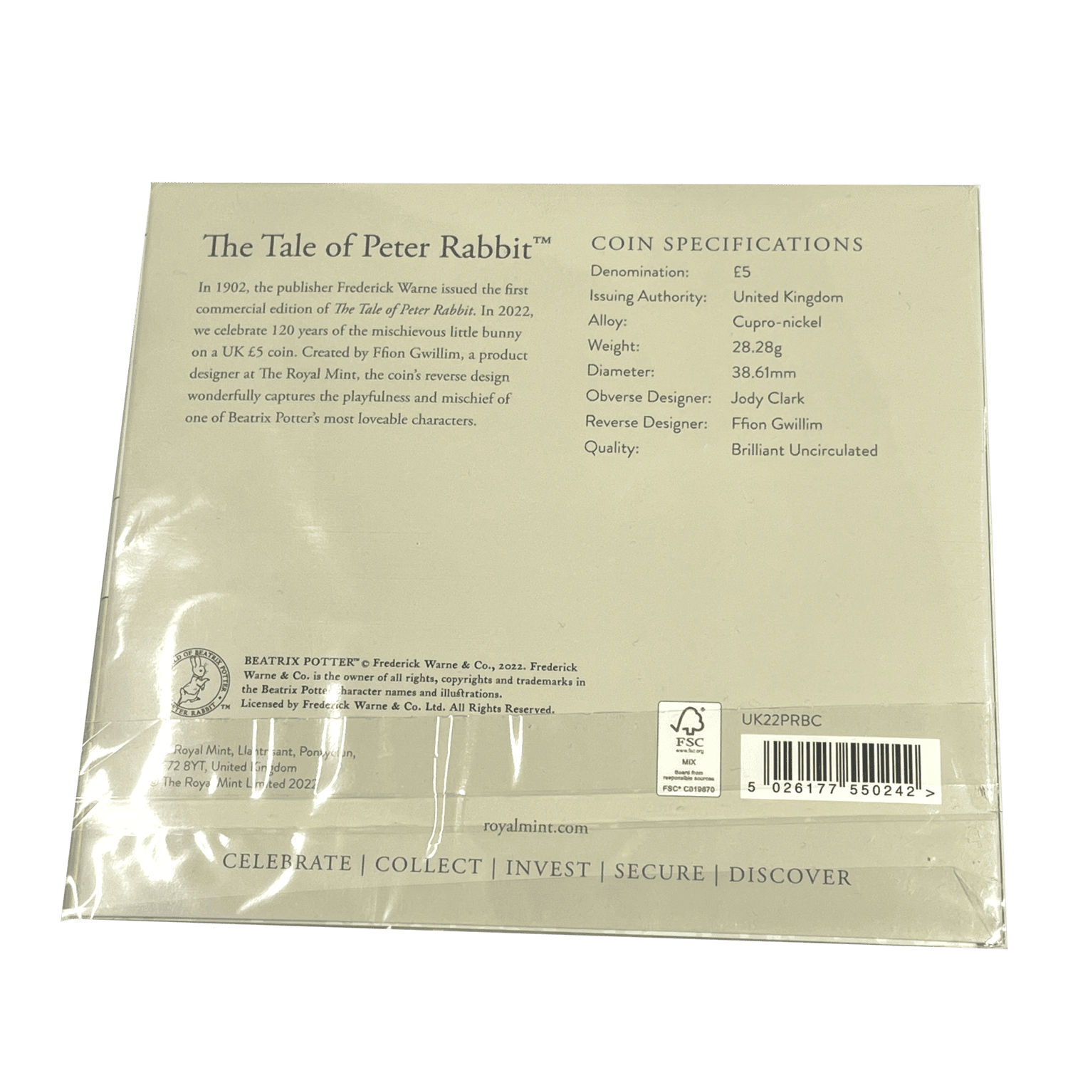 120 Years of Peter Rabbit 2022 £5 Brilliant Uncirculated in Presentation Pack peter rabbit 120 Years of Peter Rabbit 2022 £5