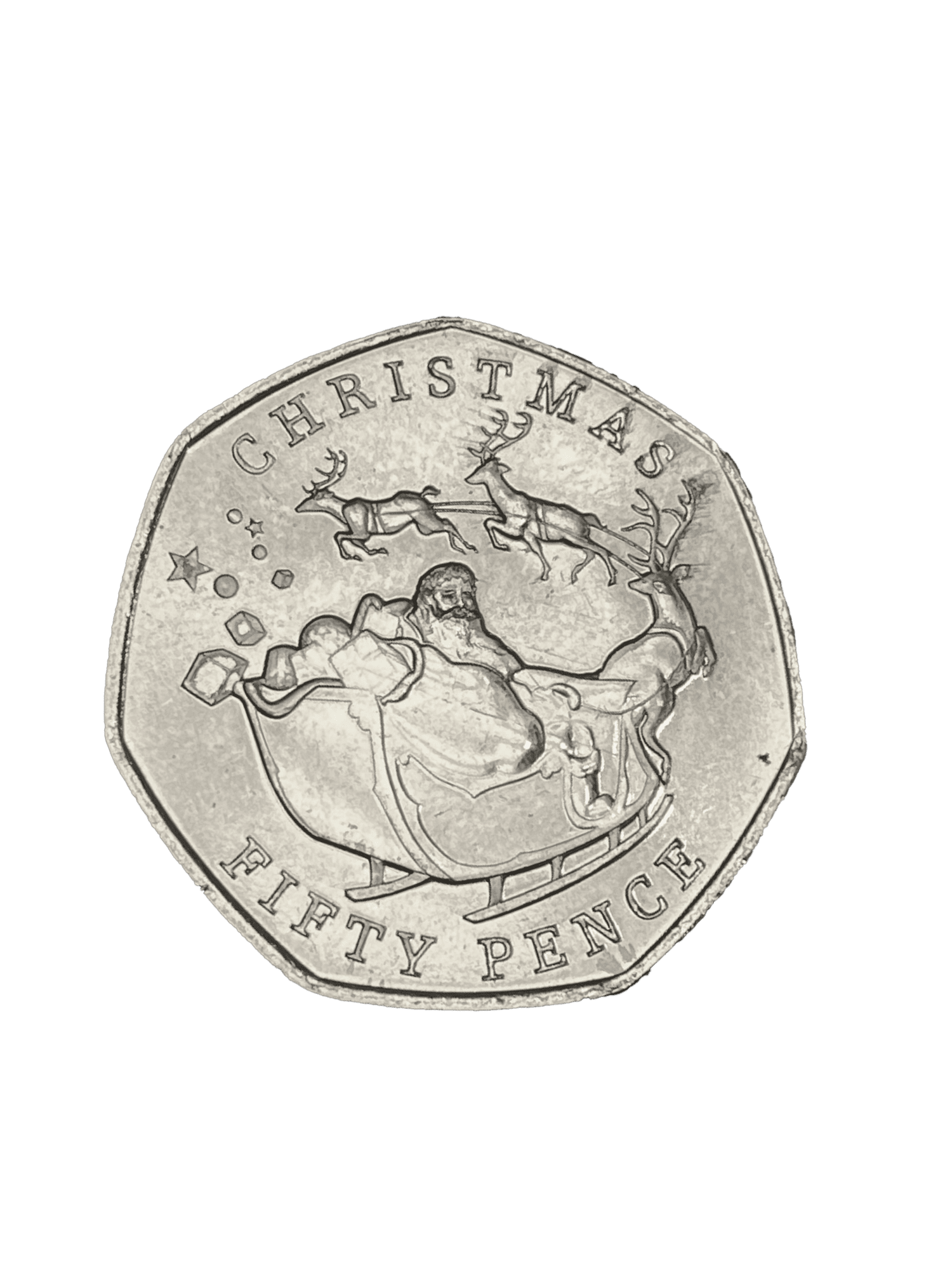 Gibraltar Christmas Santa in Sleigh 2020 50p santa Gibraltar Christmas Santa in Sleigh 2020 50p