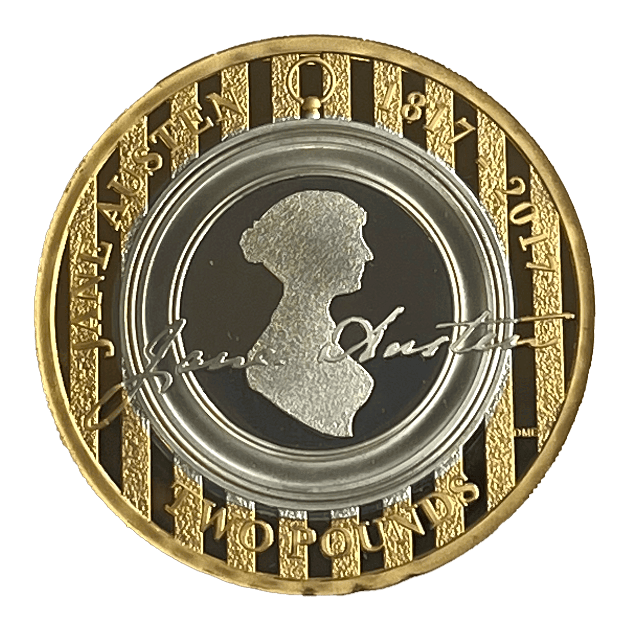 Jane Austen 2017 UK £2 Silver Proof Coin jane austen Jane Austen 2017 UK £2 Silver Proof Coin