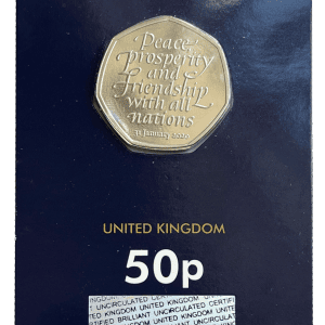 Withdrawal from the European Union 2020 UK 50p Brilliant Uncirculated Coin in Change Checker Card