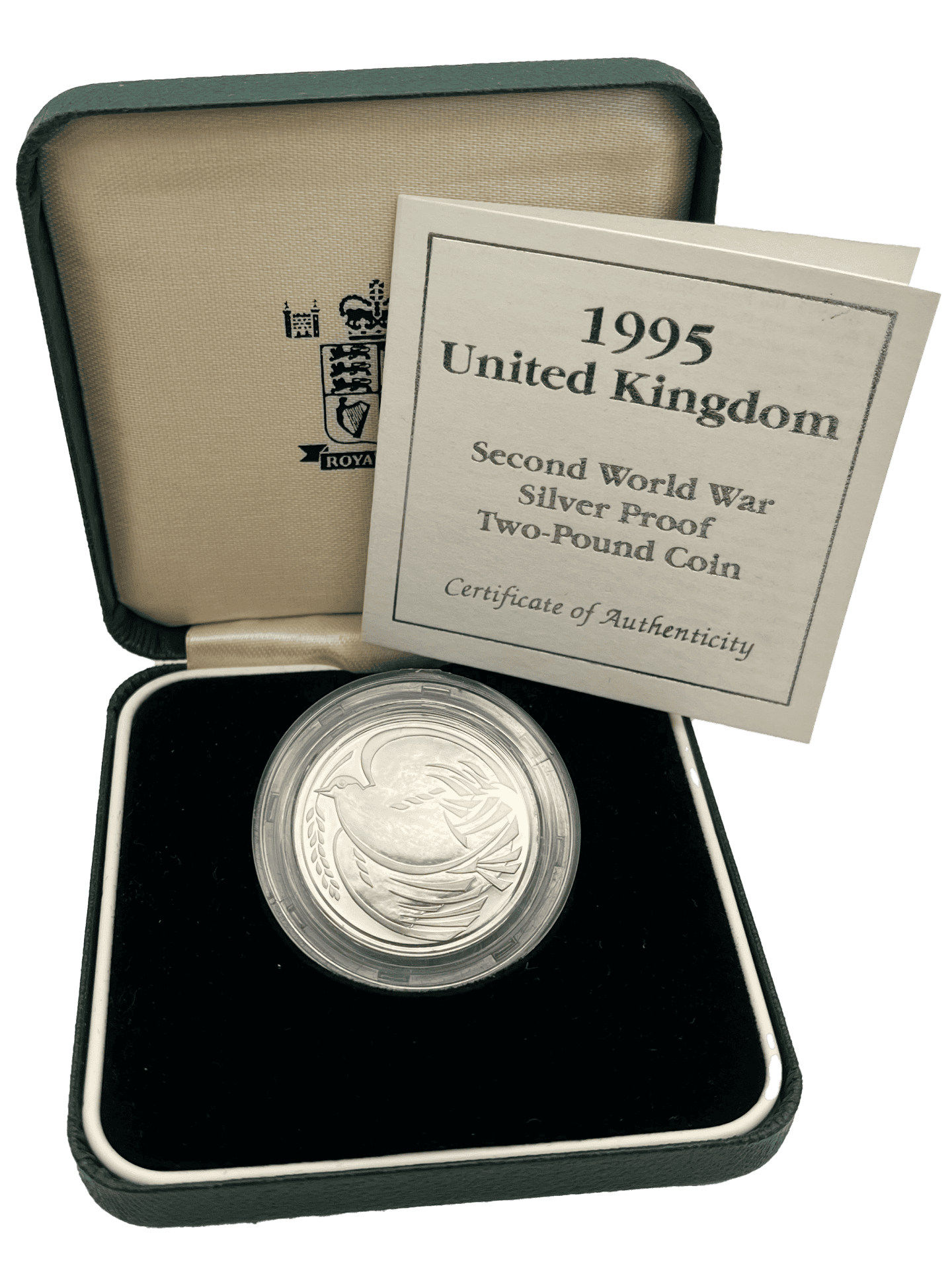 Dove of Peace 1995 WWII Silver Proof £2 Coin dove of peace Dove of Peace 1995 WWII Silver Proof £2 Coin