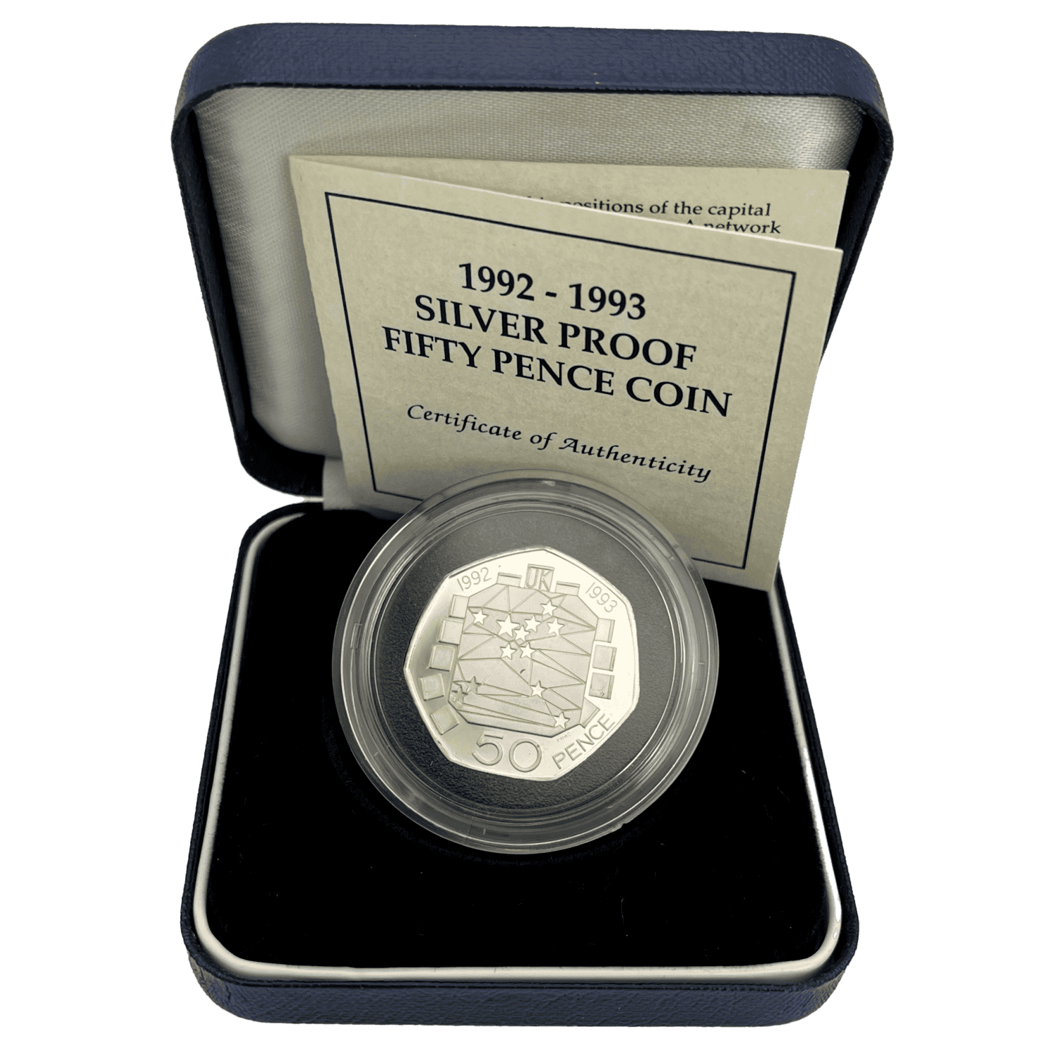 1992-1993 Dual Date Silver Proof 50p Coin dual date 1992-1993 Dual Date Silver Proof 50p Coin