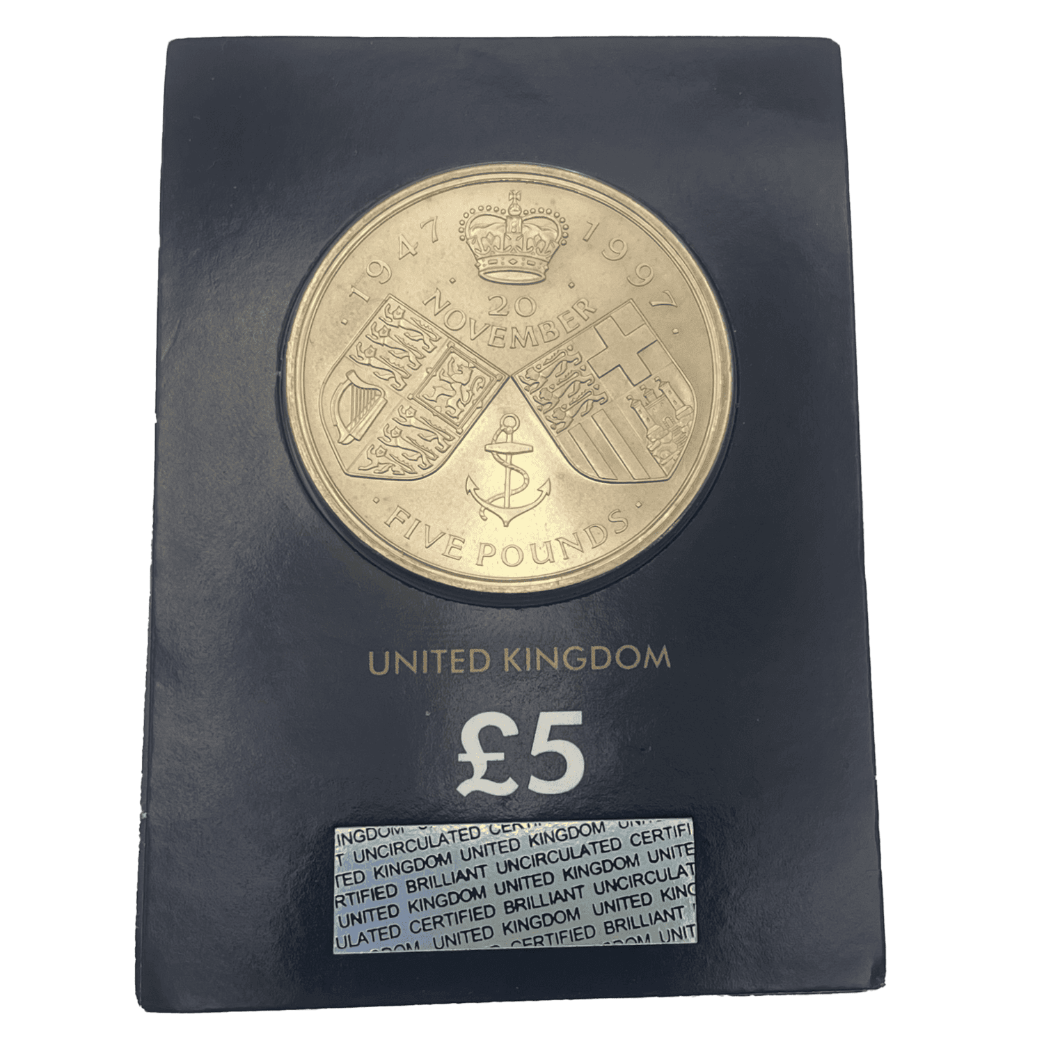 Golden Wedding 1997 £5 Brilliant Uncirculated Coin in Change Checker Card golden wedding Golden Wedding 1997 £5 Brilliant Uncirculated Coin in Change Checker Card