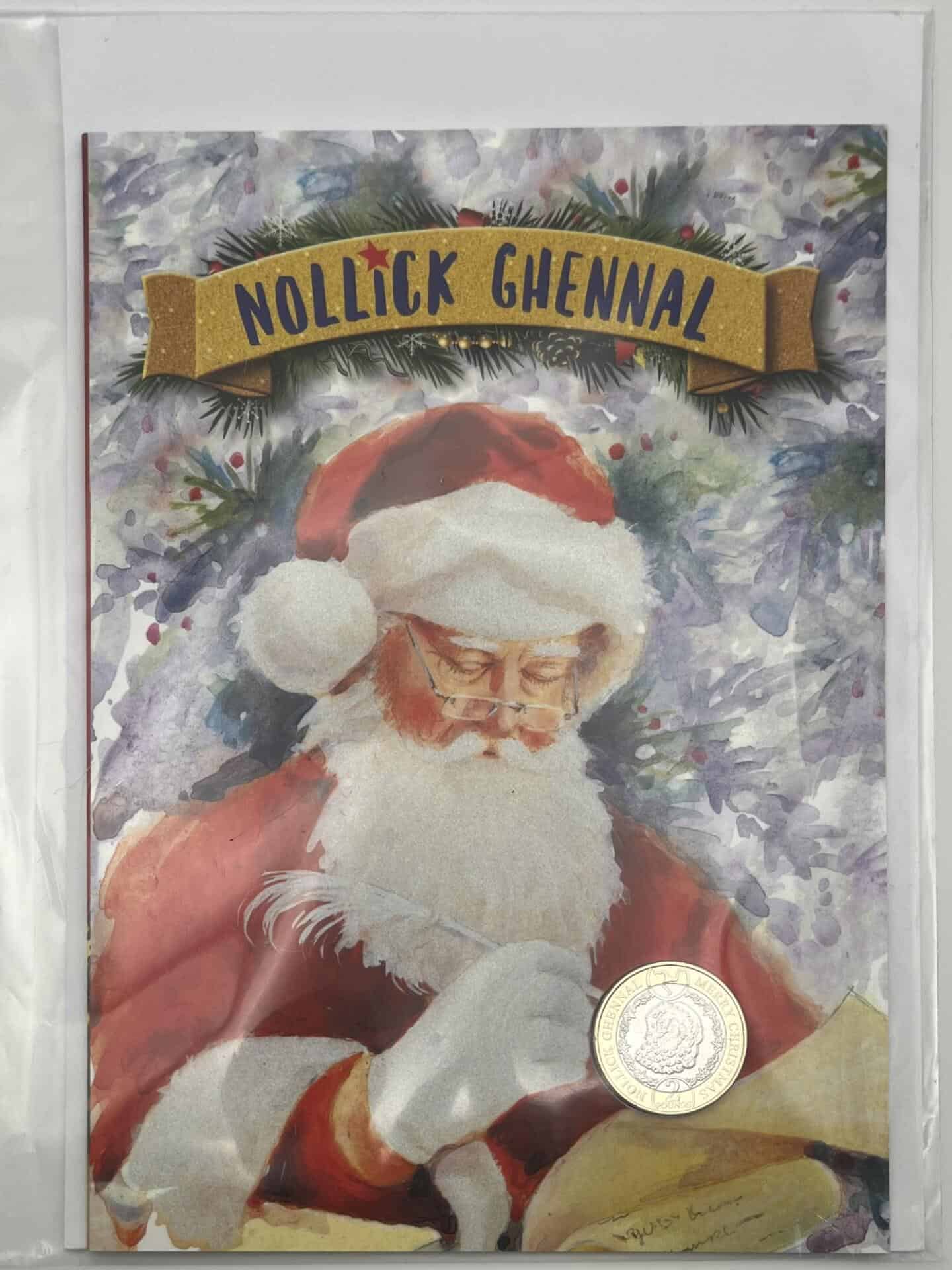 Merry Christmas Nollick Ghennal Isle of Man £2 Christmas Card with Envelope merry christmas Merry Christmas Nollick Ghennal Isle of Man £2 Christmas Card with Envelope