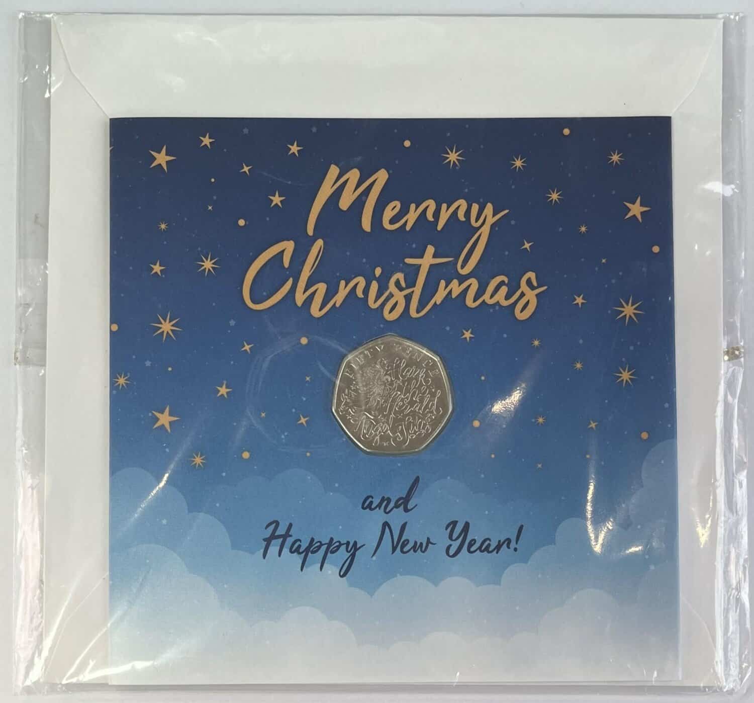 Merry Christmas Card with "Hark the Herald Angels Sing" Guernsey 50p with Envelope merry christmas Merry Christmas Card with "Hark the Herald Angels Sing" Guernsey 50p with Envelope