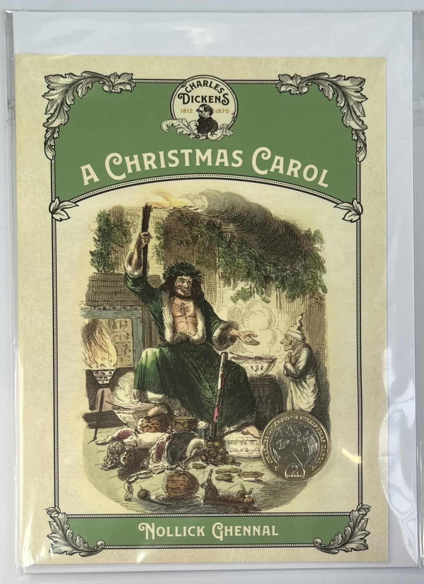 Charles Dickens "A Christmas Carol" Isle of Man £2 Coin on Card with Envelope charles dickens Charles Dickens "A Christmas Carol" Isle of Man £2 Coin on Card with Envelope