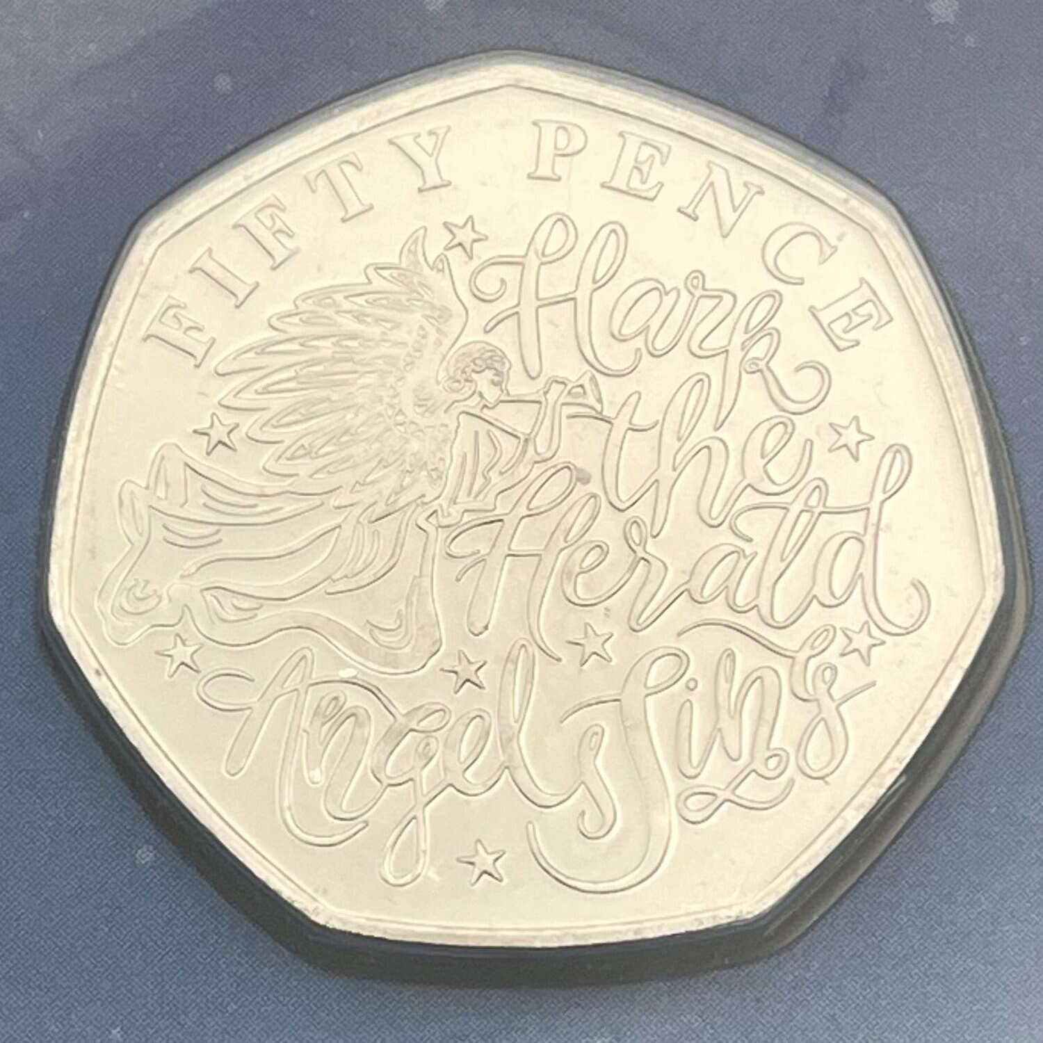 Merry Christmas Card with "Hark the Herald Angels Sing" Guernsey 50p with Envelope merry christmas Merry Christmas Card with "Hark the Herald Angels Sing" Guernsey 50p with Envelope