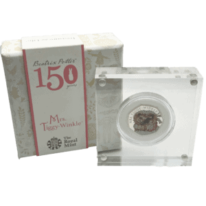 150th Anniversary of Beatrix Potter 2016 Mrs Tiggy-Winkle UK 50p Silver Proof Coin