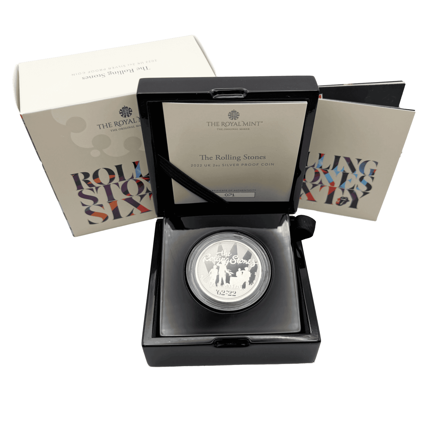 The Rolling Stones 2022 UK 2 Ounce .999 Silver Proof Coin rolling stones The Rolling Stones 2022 UK 2 Ounce .999 Silver Proof Coin