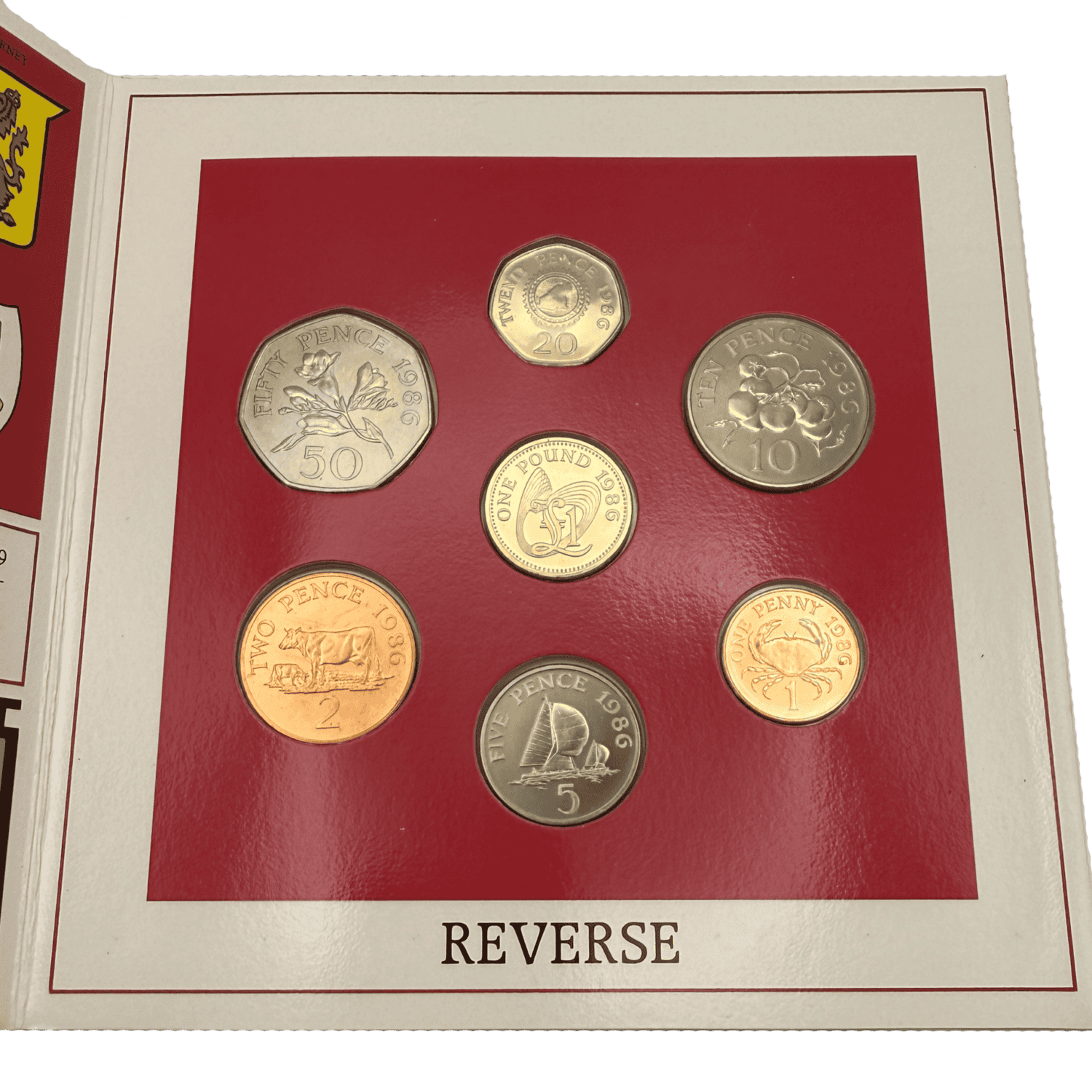 Guernsey Brilliant Uncirculated Coin Collection 1986 guernsey Guernsey Brilliant Uncirculated Coin Collection 1986