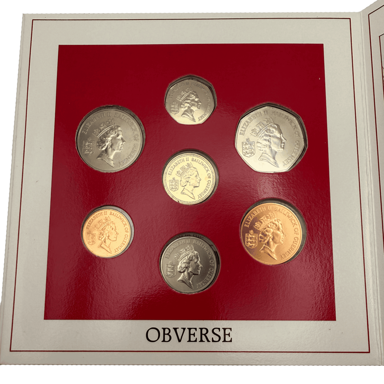 Guernsey Brilliant Uncirculated Coin Collection 1986 guernsey Guernsey Brilliant Uncirculated Coin Collection 1986