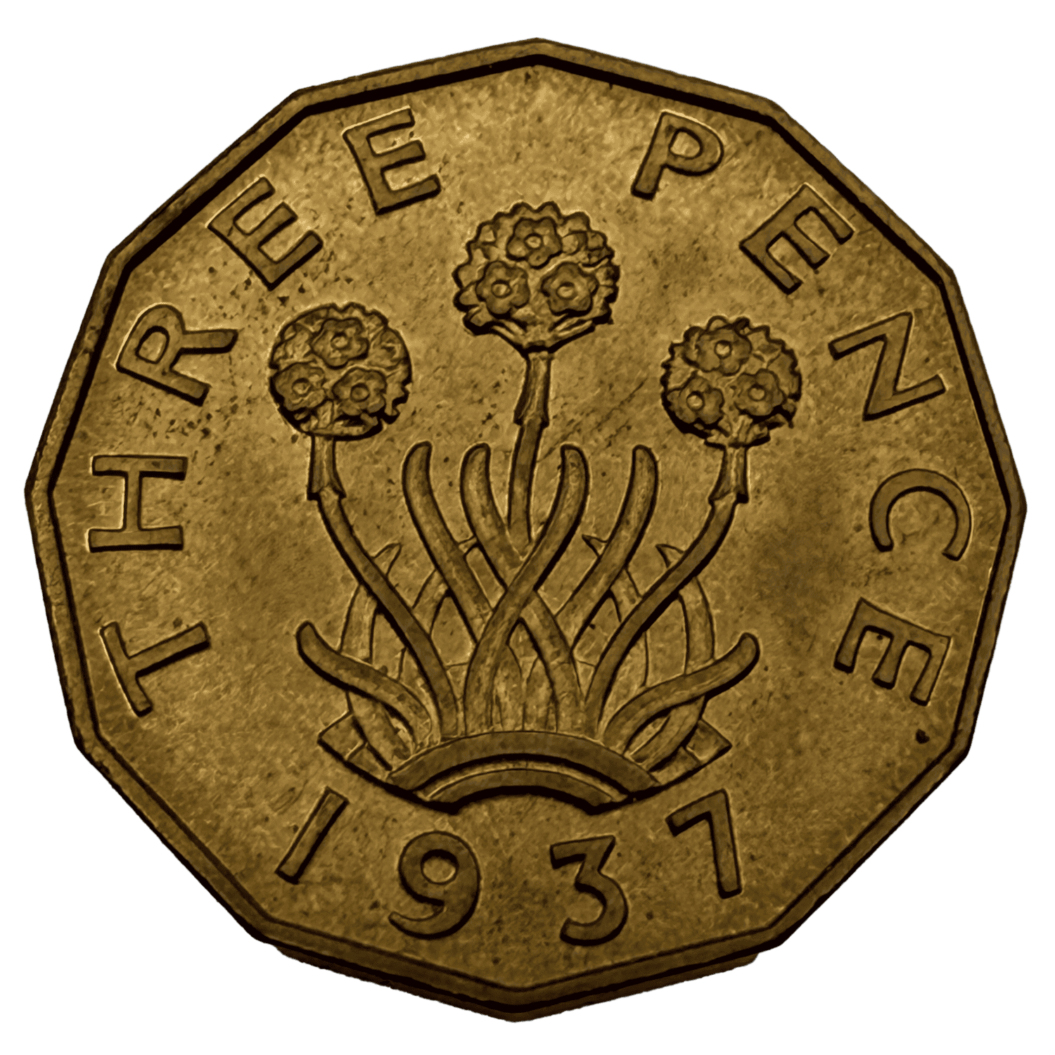George VI Proof Brass Threepence 1937 brass George VI Proof Brass Threepence 1937