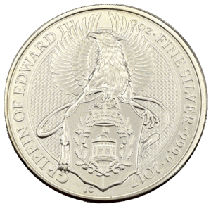 Griffin of Edward III 2017 2oz .9999 Fine Silver