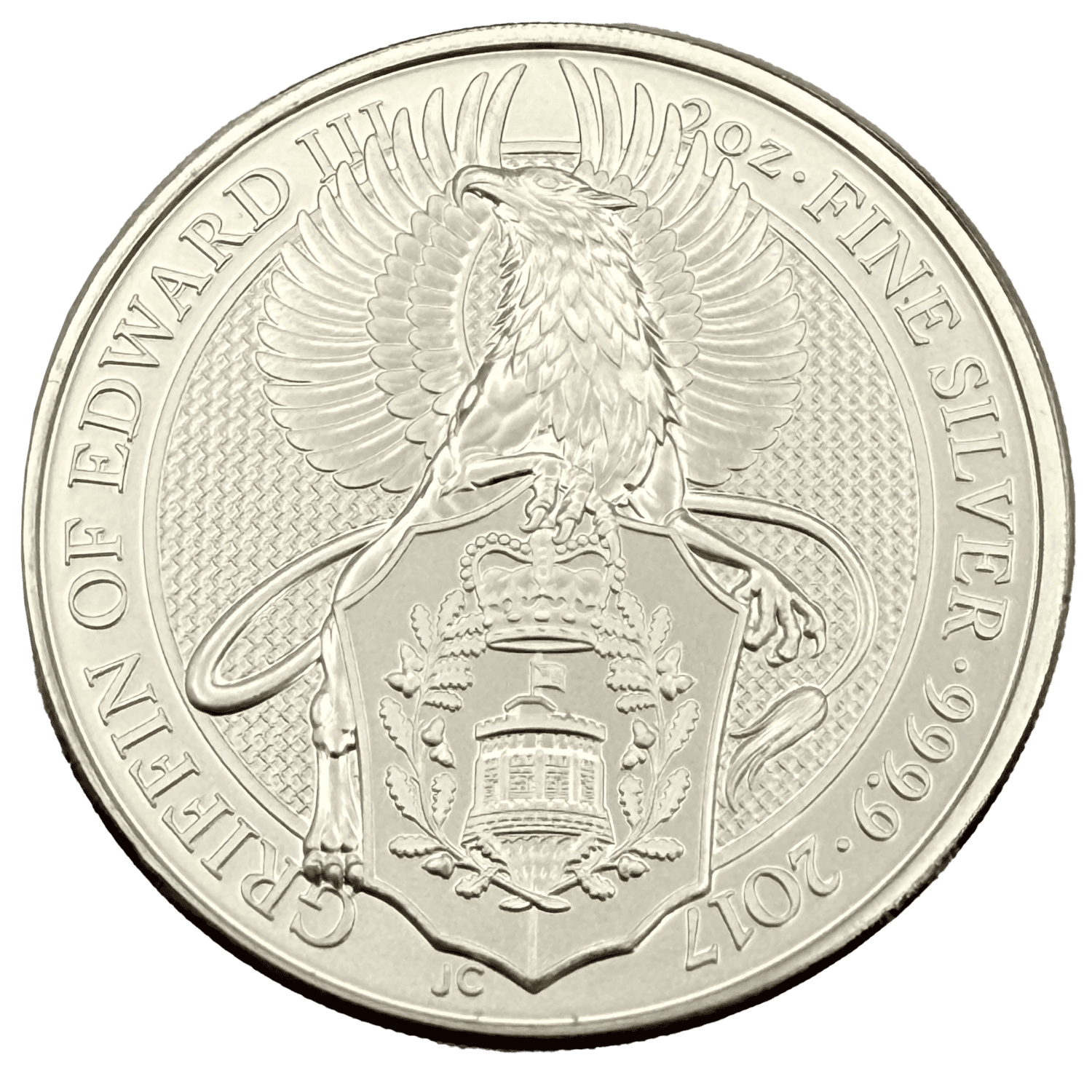 Griffin of Edward III 2017 2oz .9999 Fine Silver griffin of edward Griffin of Edward III 2017 2oz .9999 Fine Silver