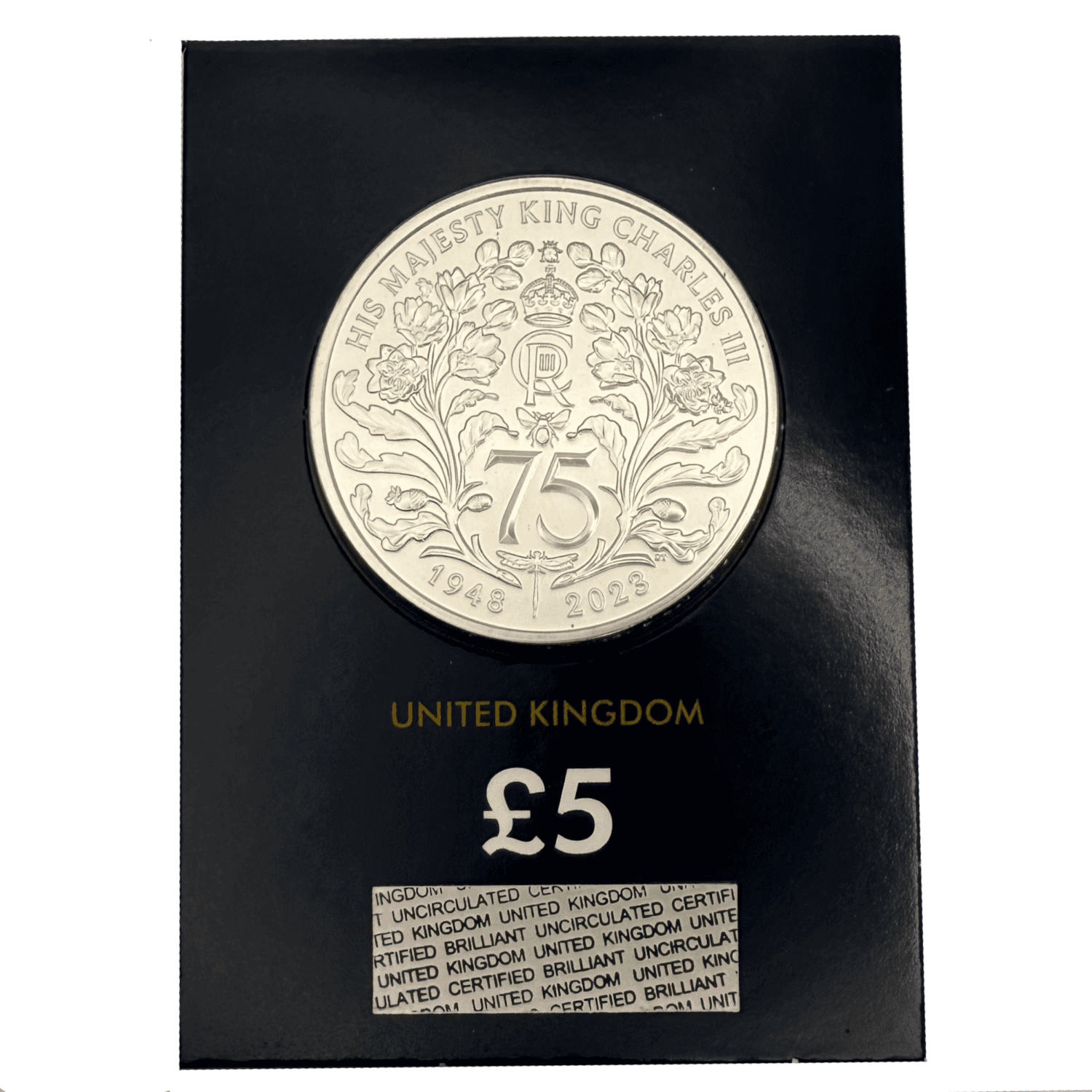 King Charles III 75th Birthday 2023 £5 Brilliant Uncirculated Coin in Change Checker Card king charles iii King Charles III 75th Birthday 2023 £5 Brilliant Uncirculated Coin in Change Checker Card