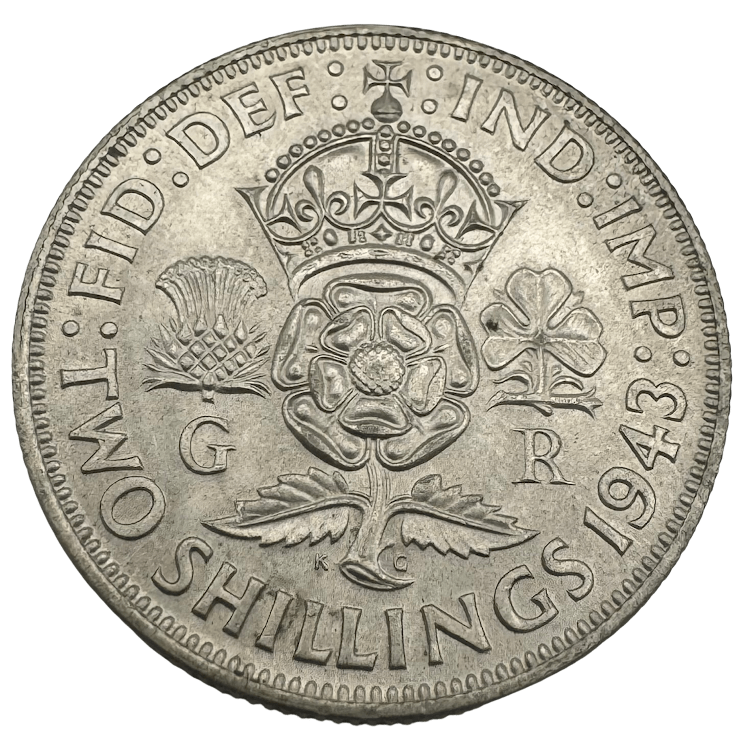 George VI Florin 1943 Brilliant Uncirculated Gem florin George VI Florin 1943 Brilliant Uncirculated Gem