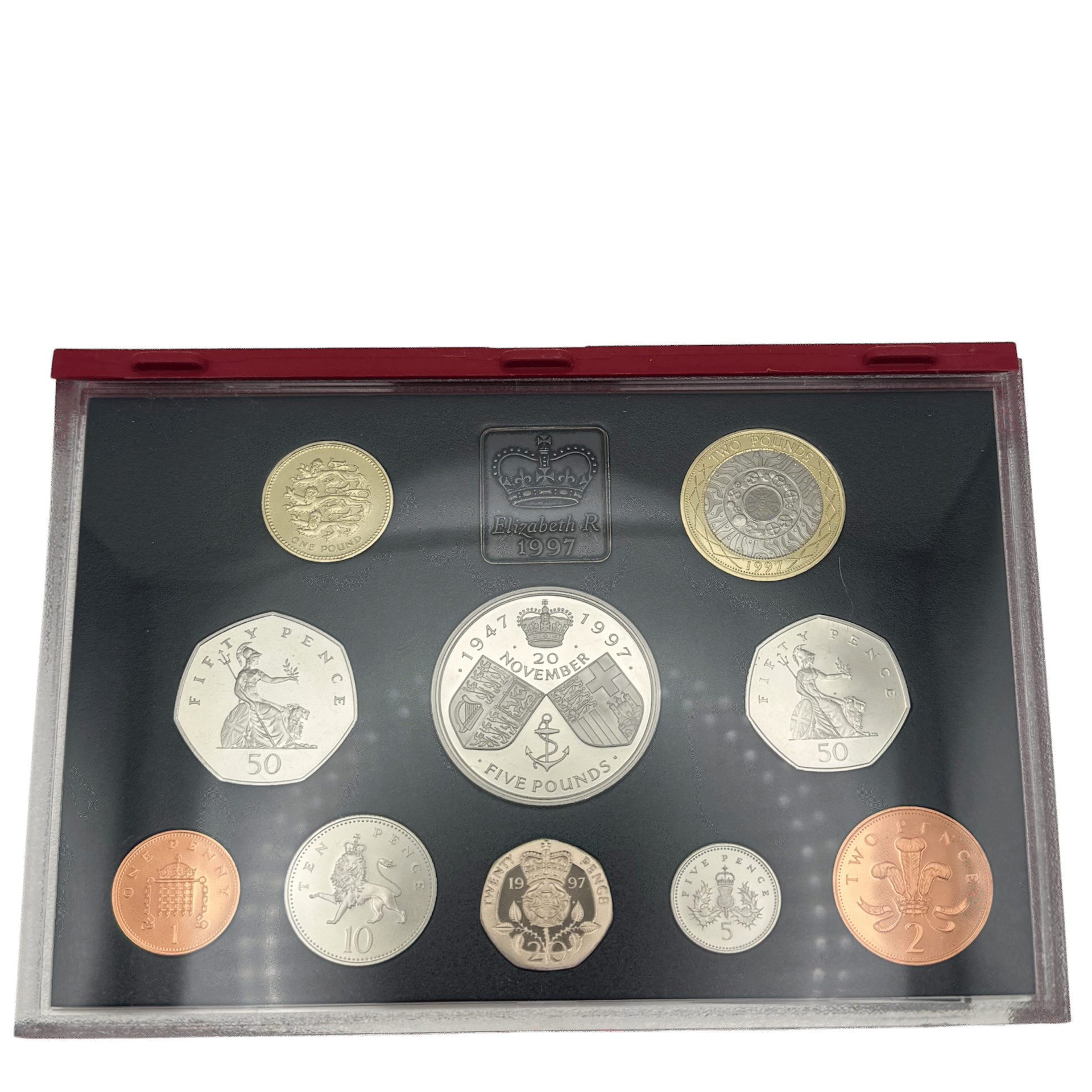 The 1997 United Kingdom De-luxe Proof Coin Set 1997 The 1997 United Kingdom De-luxe Proof Coin Set