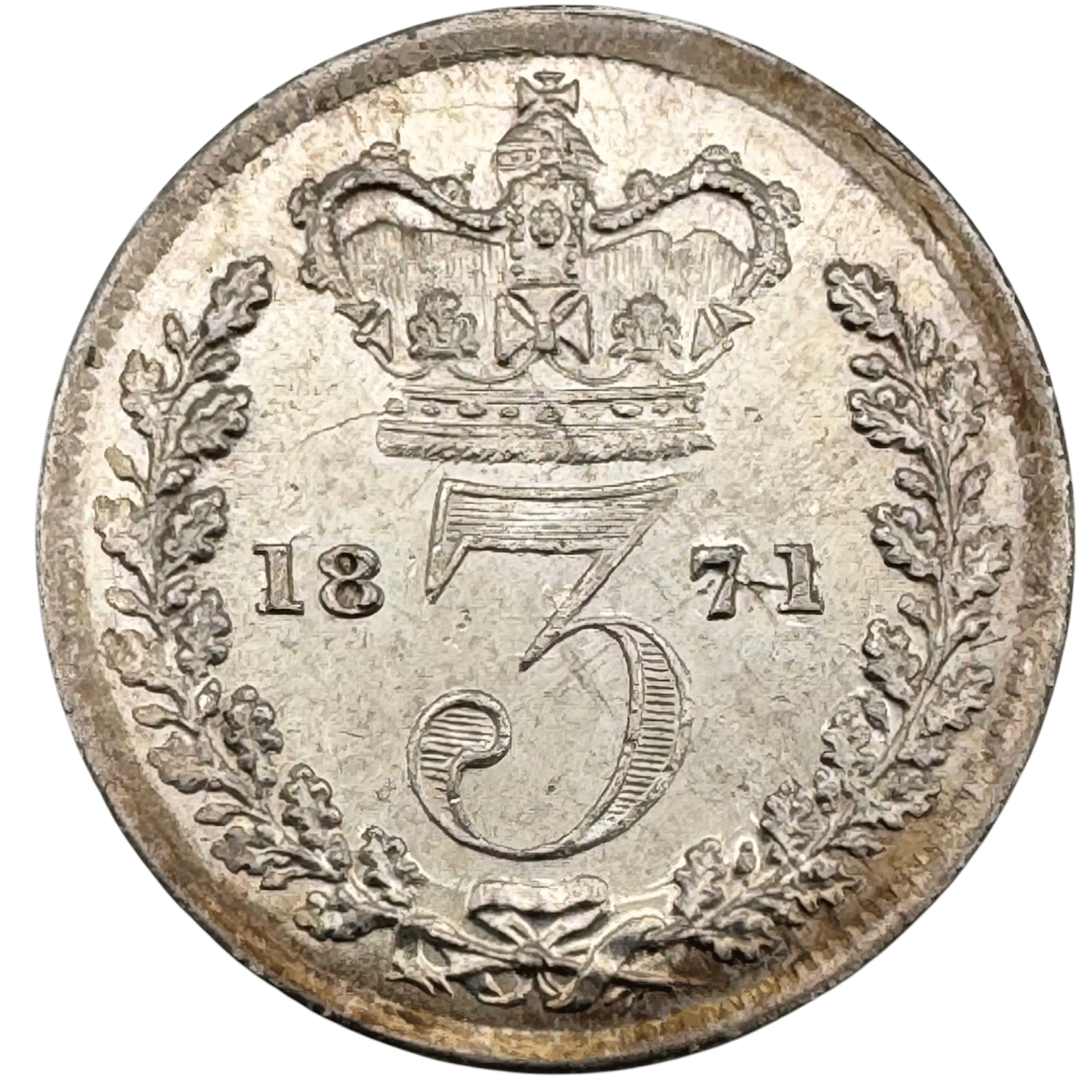 Queen Victoria Young Head 1871 Threepence Choice Uncirculated 1871 Queen Victoria Young Head 1871 Threepence Choice Uncirculated