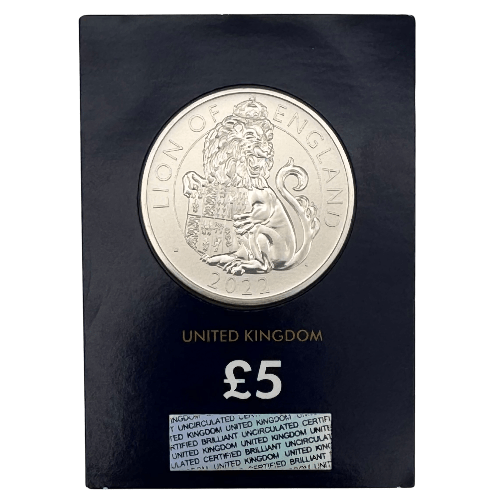Lion of England 2022 £5 Brilliant Uncirculated Coin in Change Checker Card lion Lion of England 2022 £5 Brilliant Uncirculated Coin in Change Checker Card