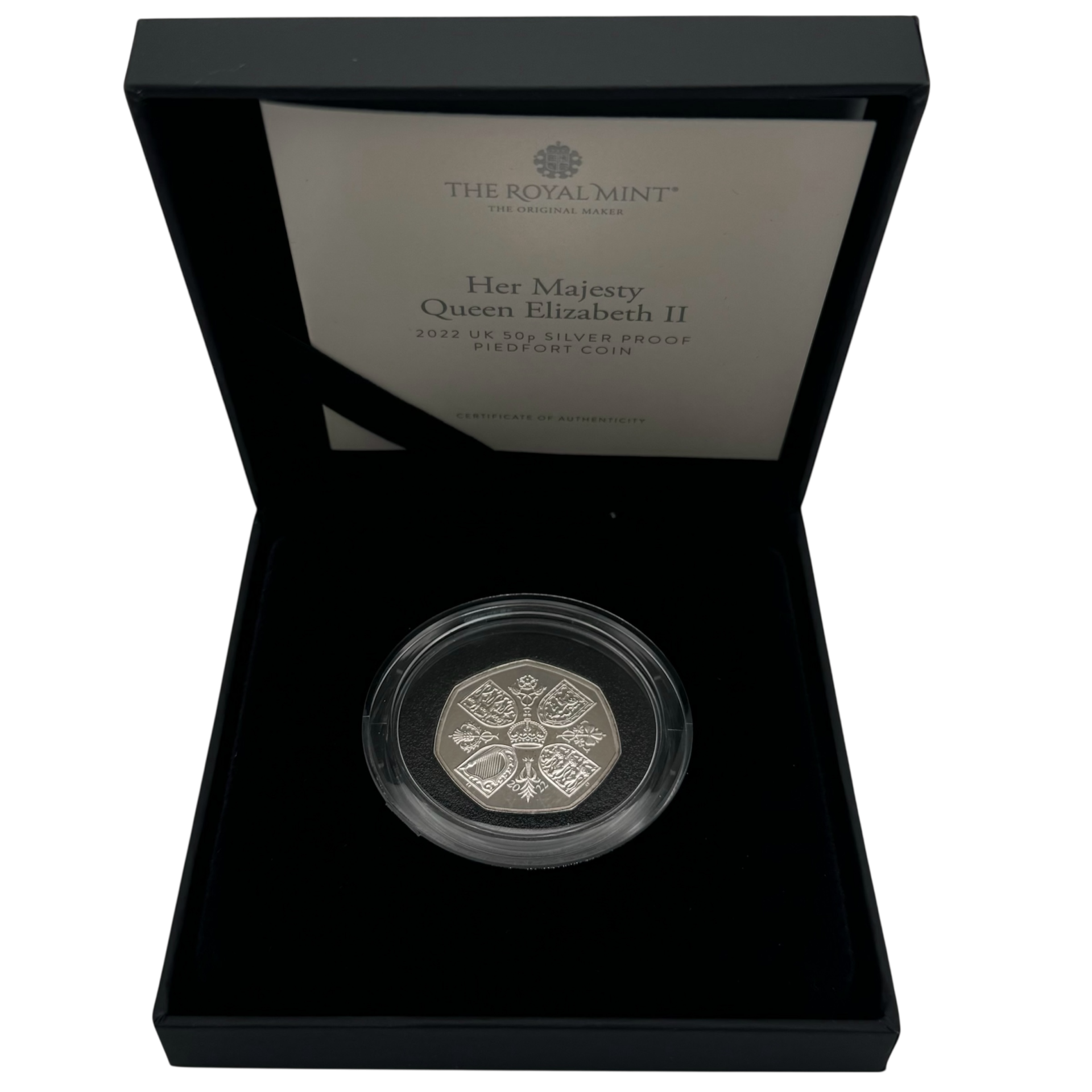 Memorial of QEII 2022 50p Silver Proof Piedfort Coin qeii Memorial of QEII 2022 50p Silver Proof Piedfort Coin