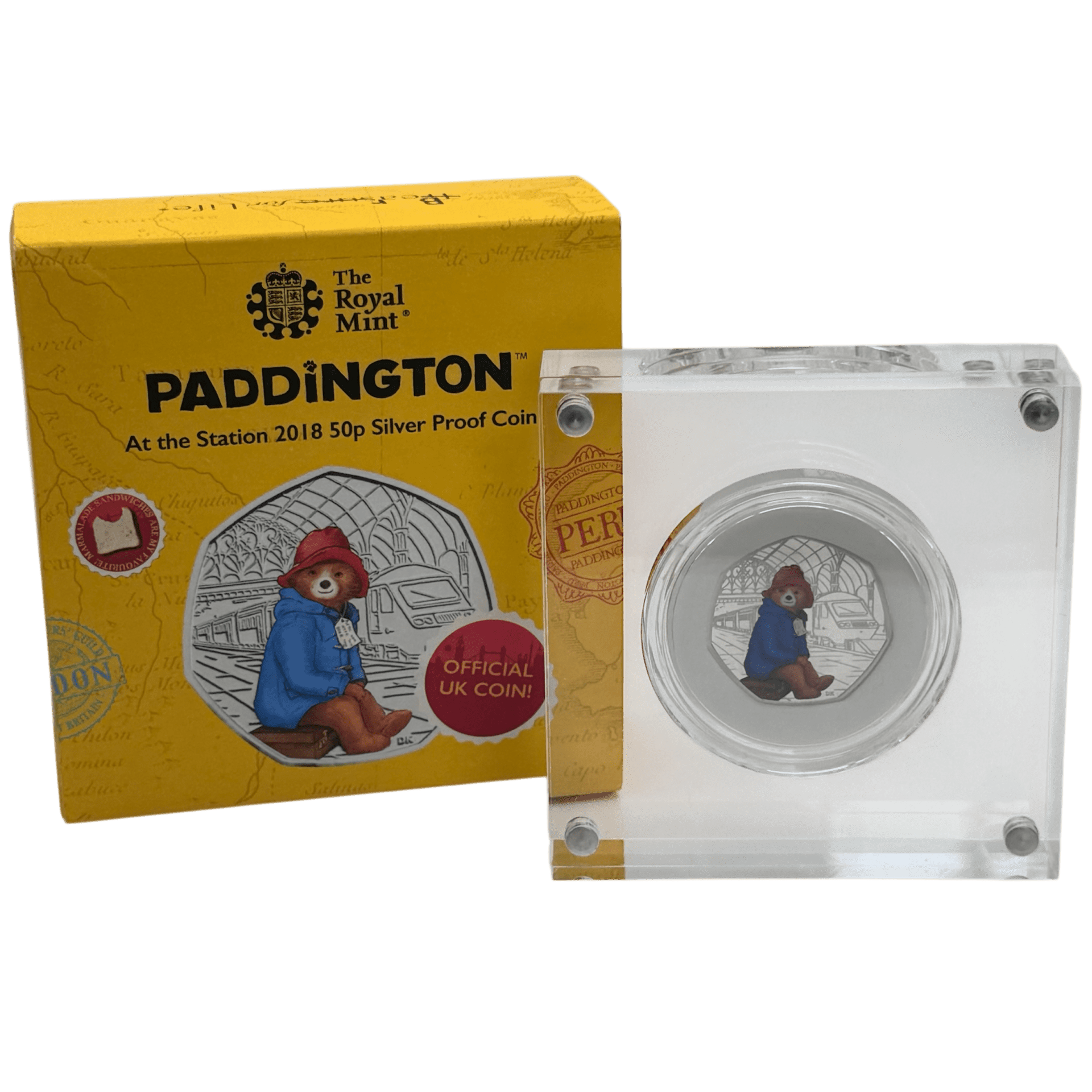 Paddington At The Station 2018 50p Silver Proof Colour Coin paddington Paddington At The Station 2018 50p Silver Proof Colour Coin