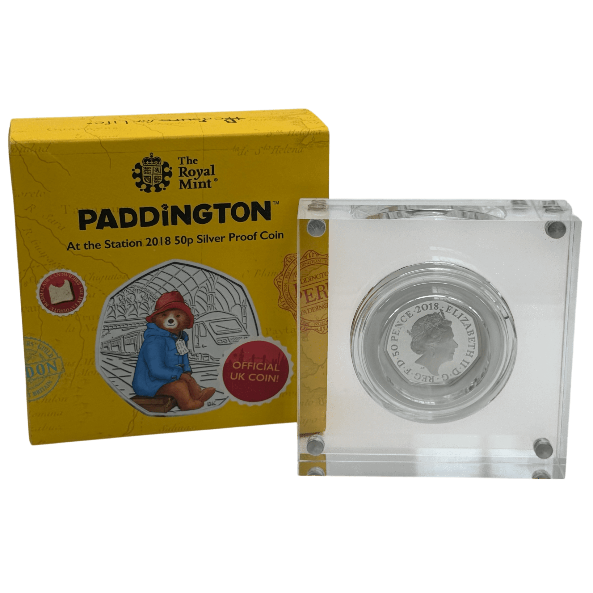 Paddington At The Station 2018 50p Silver Proof Colour Coin paddington Paddington At The Station 2018 50p Silver Proof Colour Coin