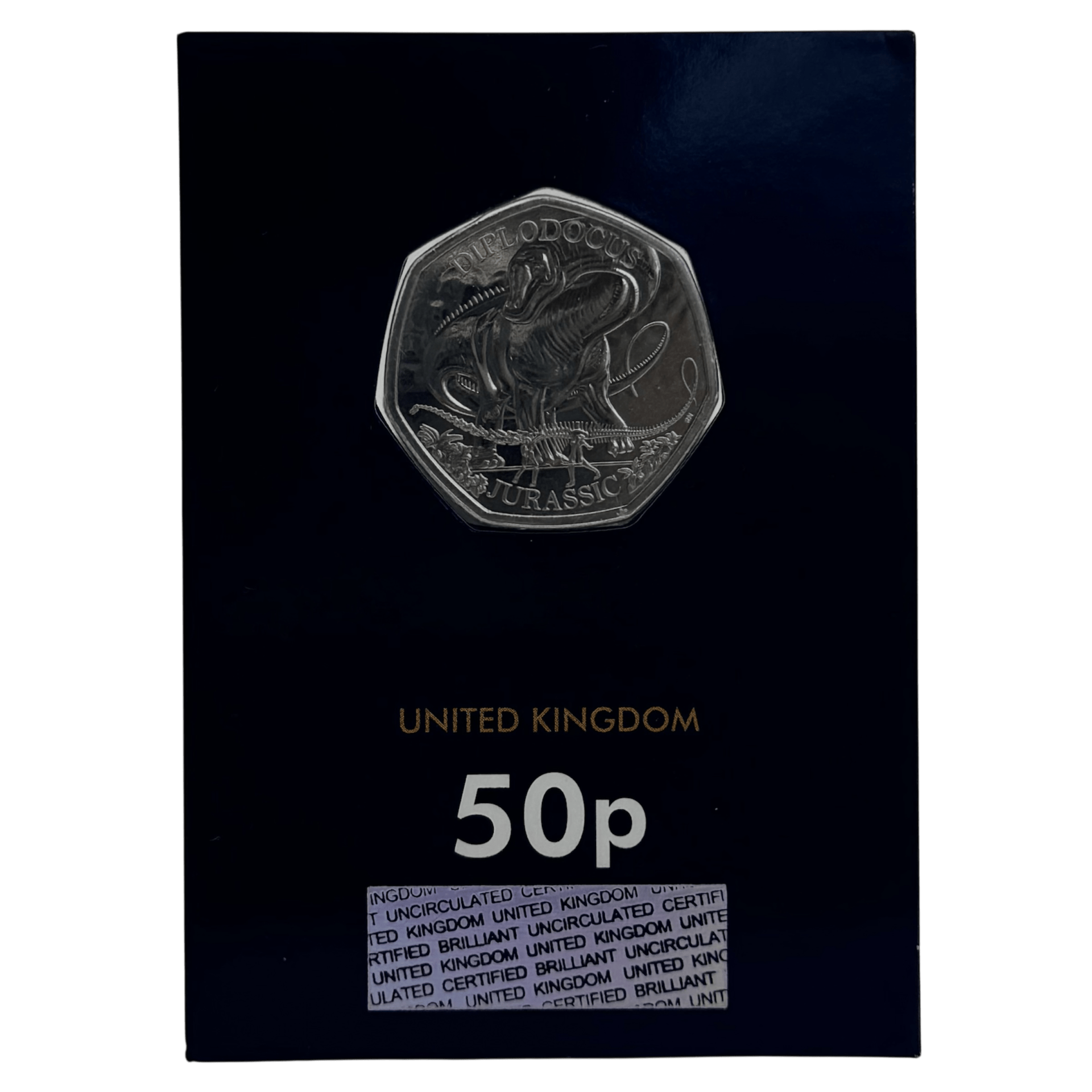 Diplodocus 2024 Jurassic 50p Brilliant Uncirculated Coin in Change Checker Card diplodocus Diplodocus 2024 Jurassic 50p Brilliant Uncirculated Coin in Change Checker Card