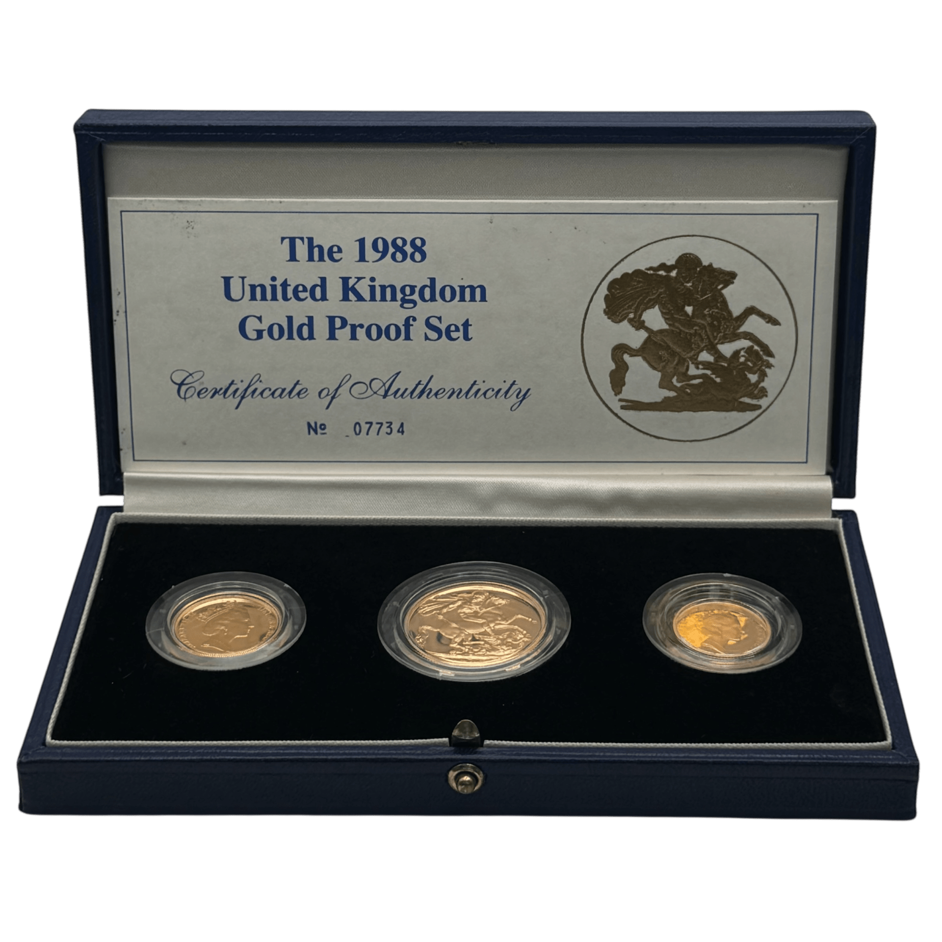 1988 United Kingdom Three Coin Gold Proof Sovereign Set 1988 1988 United Kingdom Three Coin Gold Proof Sovereign Set