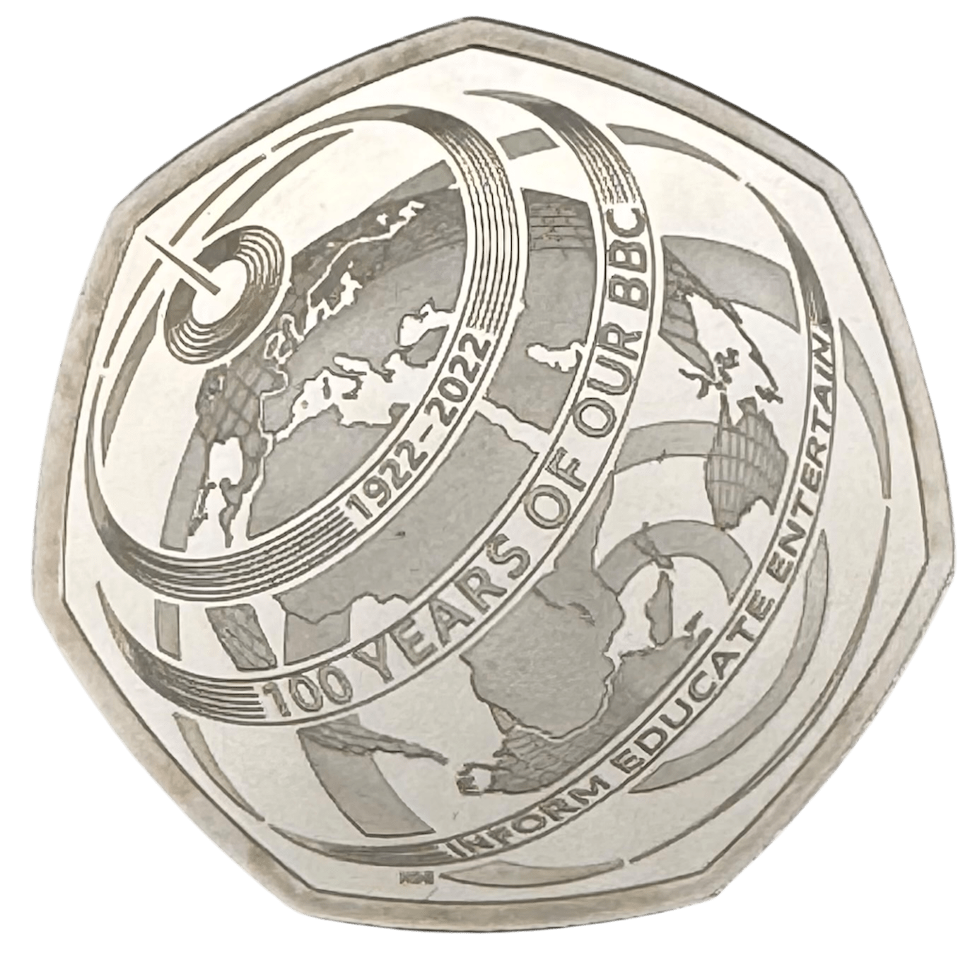 2022 100th Anniversary of Our BBC 50p Silver Proof Coin 2022 2022 100th Anniversary of Our BBC 50p Silver Proof Coin